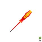 Destornillador Plano Aislado Certificado VDE 1.000 V. Medida 0,4 x Ø 2,5 x 75 mm. Destornillador Seguridad Electricista [+7 variaciones de Medida Disponibles]
