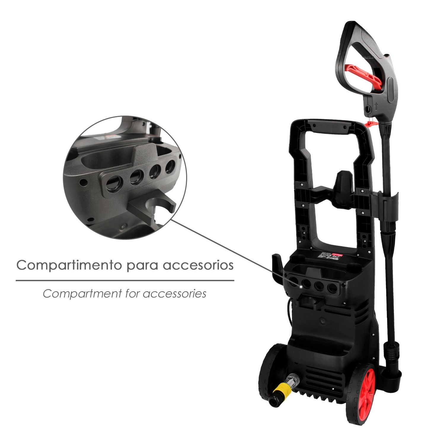 Hidrolimpiadora Alta Presión 135 Bares 1.800 Watt. Con Accesorios. 330 Litros / Hora. Limpiadora de Agua Con Deposito Detergente