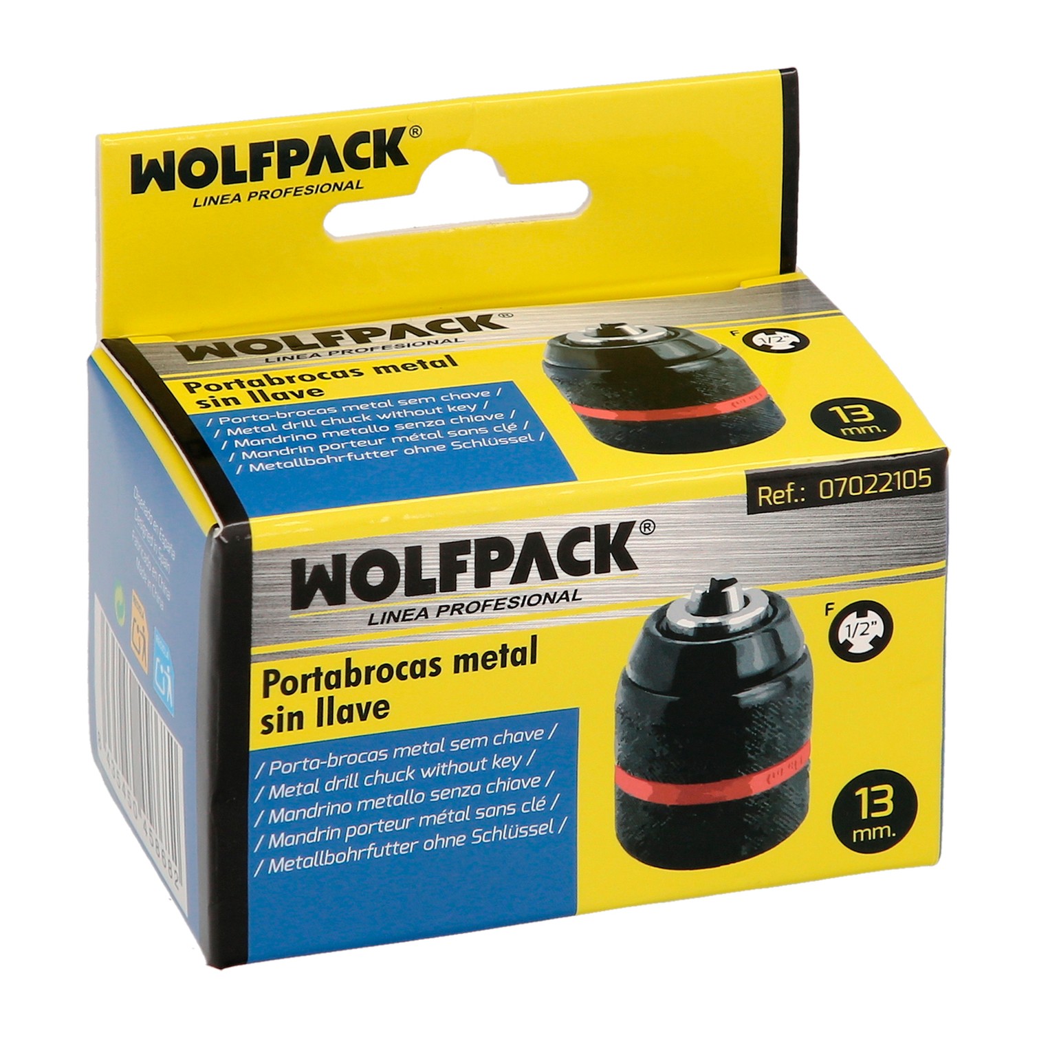 Portabrocas Sin Llave Metalico 1/2" Hembra. Brocas Hasta Ø 13 mm. Mandril taladro