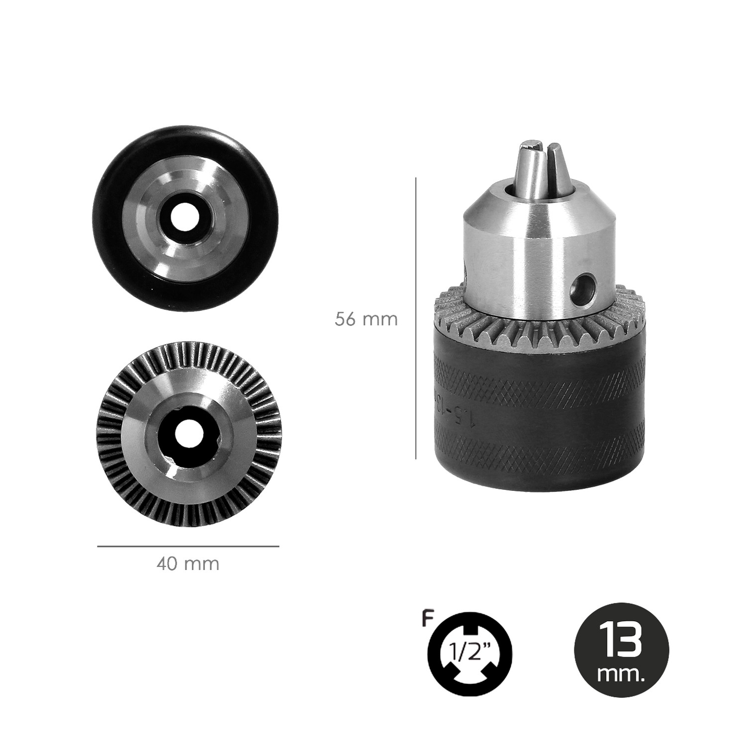 Adaptador Martillo SDS Plus A Portabrocas Ø 13 mm.mm. porta Brocas Con Llave, Adaptador Sds, Sds A Brocas