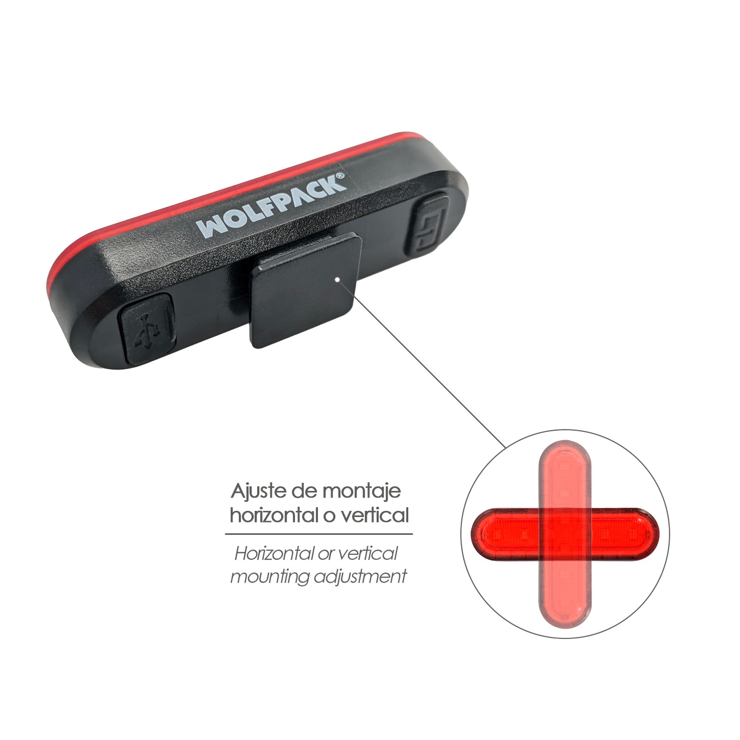 Luz Led Trasera Para Bicicleta / Patinete 100 Lumenes (4 Modos) Bateria Recargable USB