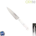Cuchillo Husky Pelador 11 cm. Hoja Acero Inoxidable, Cuchillo Verduras, Cuchillo Cortar Verduras Mango Ergonomico Blanco