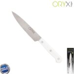 Cuchillo Husky Cocina 13 cm. Hoja Acero Inoxidable, Cuchillo Carne, Cuchillo Pescado, Cuchillo Chef, Mango Ergonomico Blanco