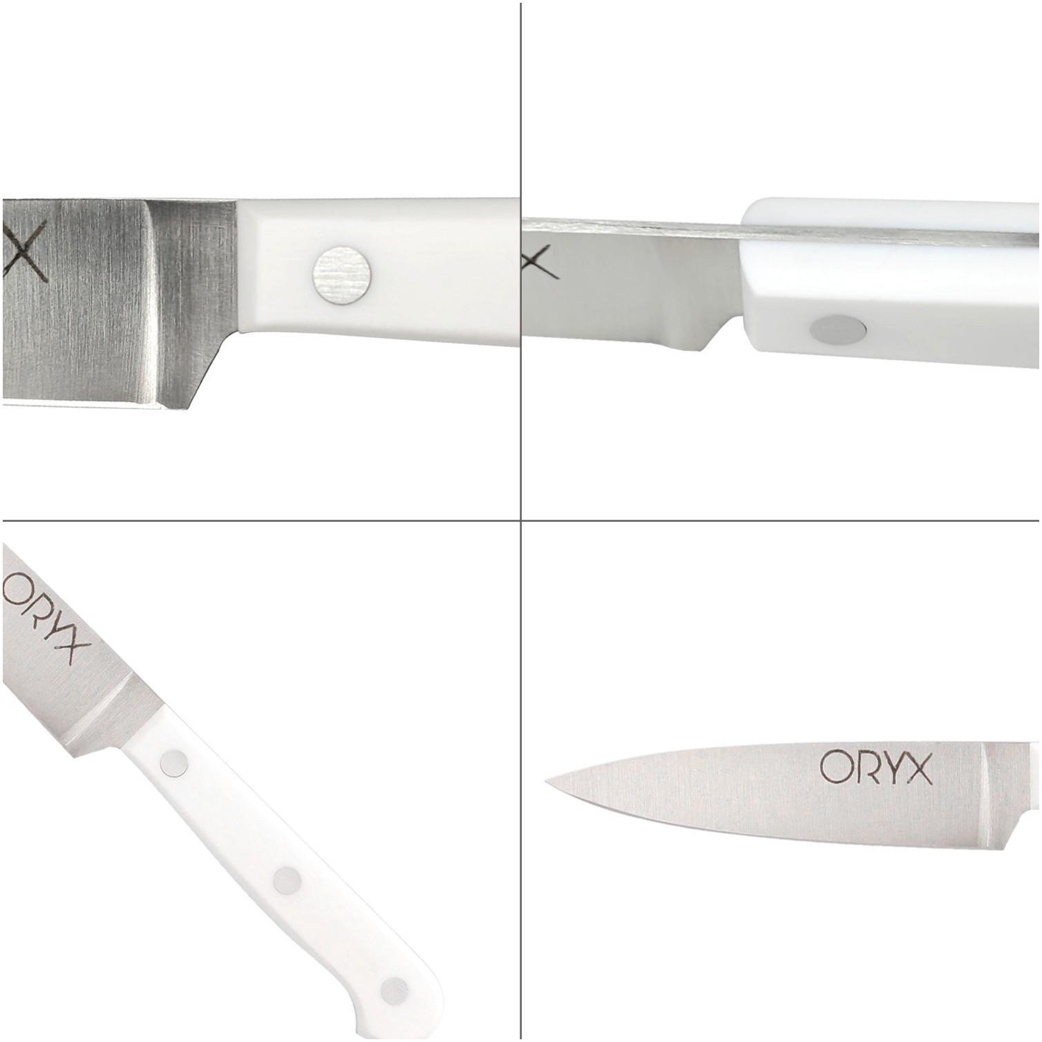 Cuchillo Husky Verduras 17 cm. Hoja Acero Inoxidable, Cuchillo Verduras, Cuchillo Cortar Verduras Mango Ergonomico Blanco