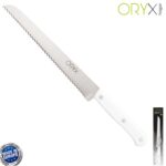 Cuchillo Husky Panero 21 cm. Hoja Acero Inoxidable, Cuchillo Pan , Cuchillo Cortar Pan Mango Ergonomico Blanco