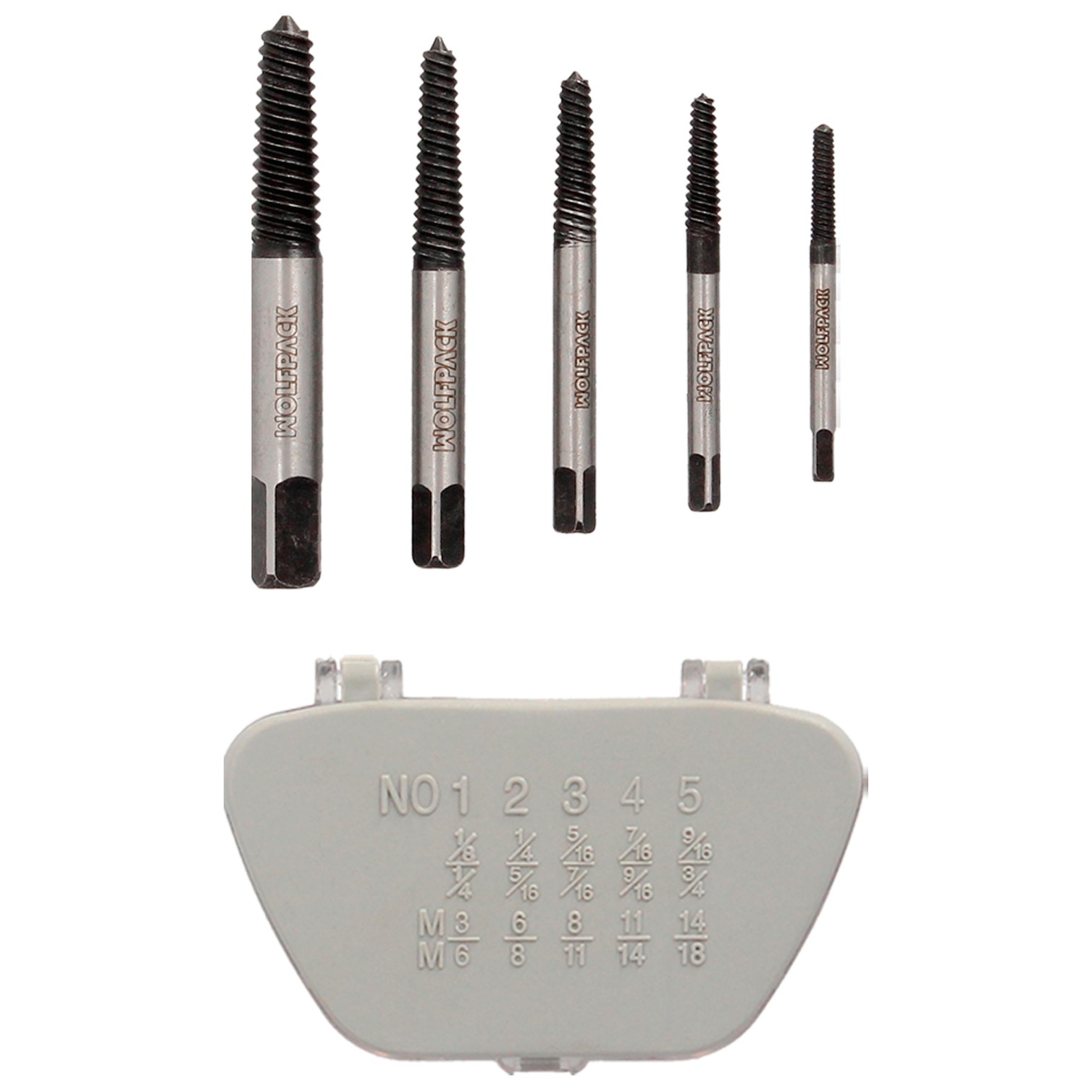 Juego Extractores Conicos Para Tornillos (5 Piezas). Medidas 3 A 18 mm. Extractor Tornillos, Saca Tornillos.