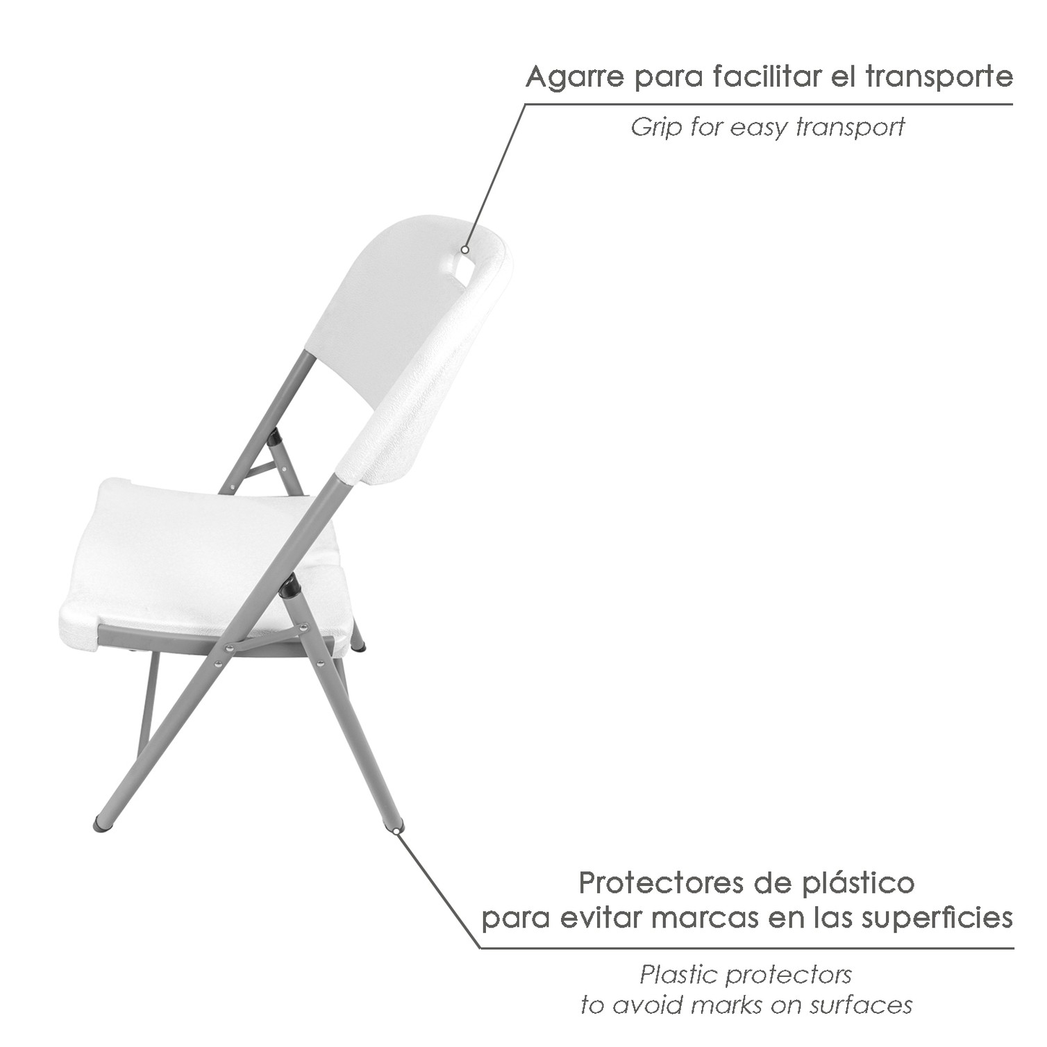 Silla Plegable Con Agarre 88x48x57cm