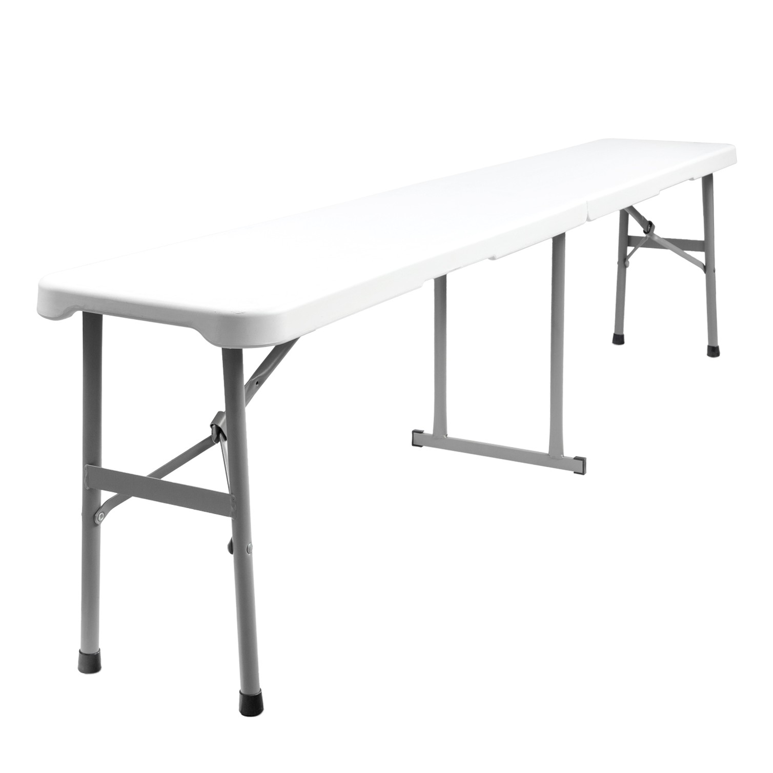 Banco Plegable Multifuncional, Portatil, Resistente,Multiusos 183x28x44 cm. Color Blanco