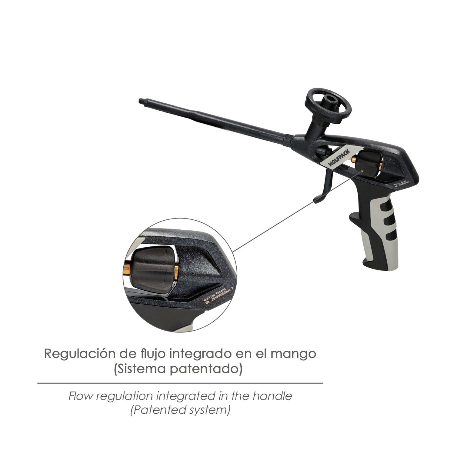 Pistola Para Espuma Poliuretano Recubriemiento Integro PTFE (Interior y Exterior) Pistola Calafatear, Rellenar, Sellar