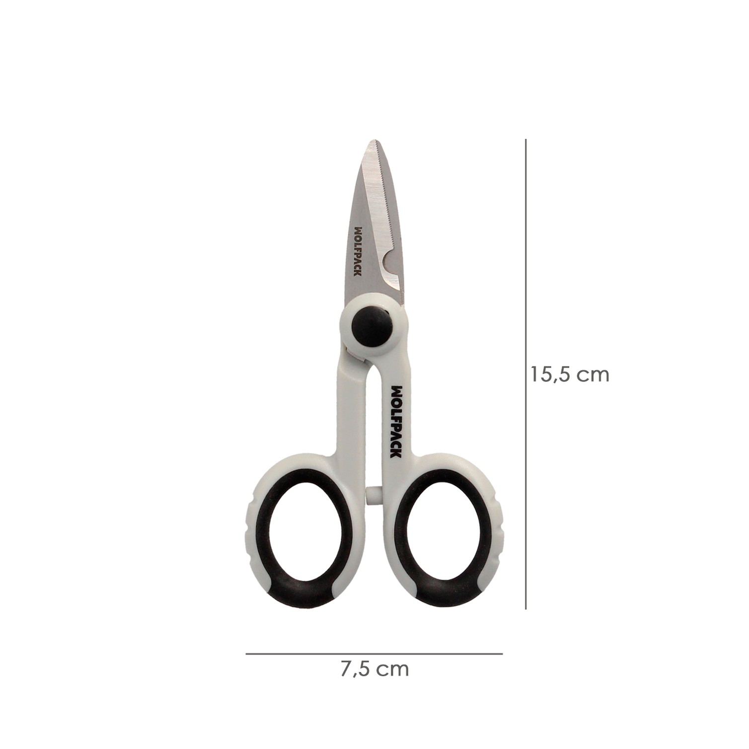 Tijeras Electricista 140 mm. Mango TPR No tension. Hojas Acero Inoxidable, Ergonomicas, Tijeras Cortar Cable, Pelacables