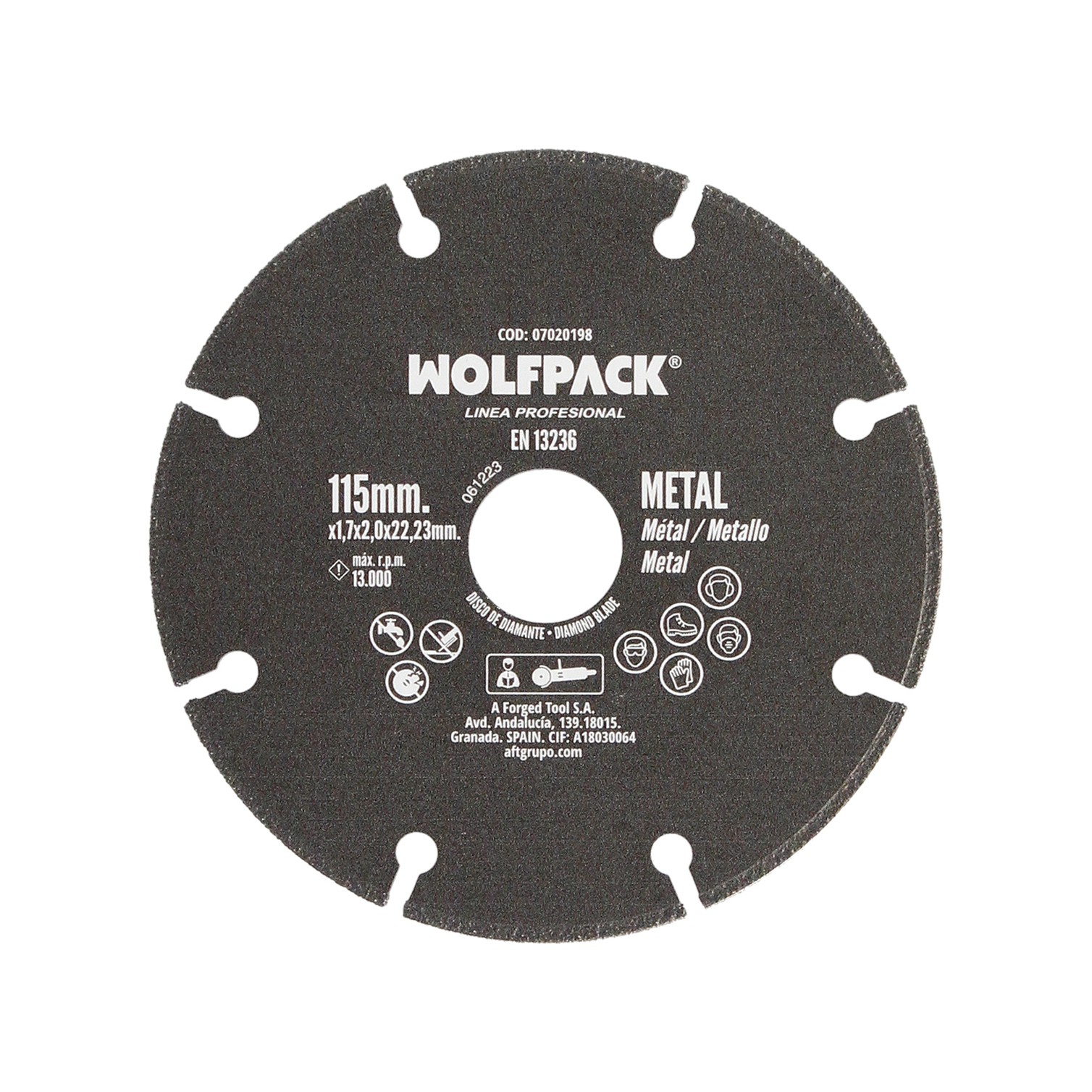 Disco Corte Metales Universal Ø 115 x 1,7 mm. Filo de Diamante Disco Corte Acero, Chapa, Hierro, Aluminio