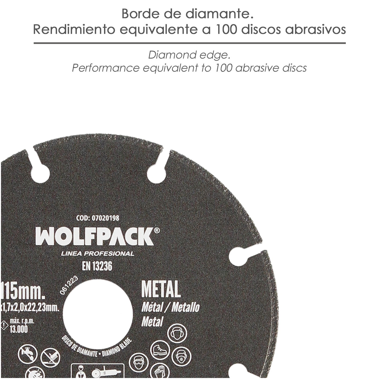 Disco Corte Metales Universal Ø 115 x 1,7 mm. Filo de Diamante Disco Corte Acero, Chapa, Hierro, Aluminio