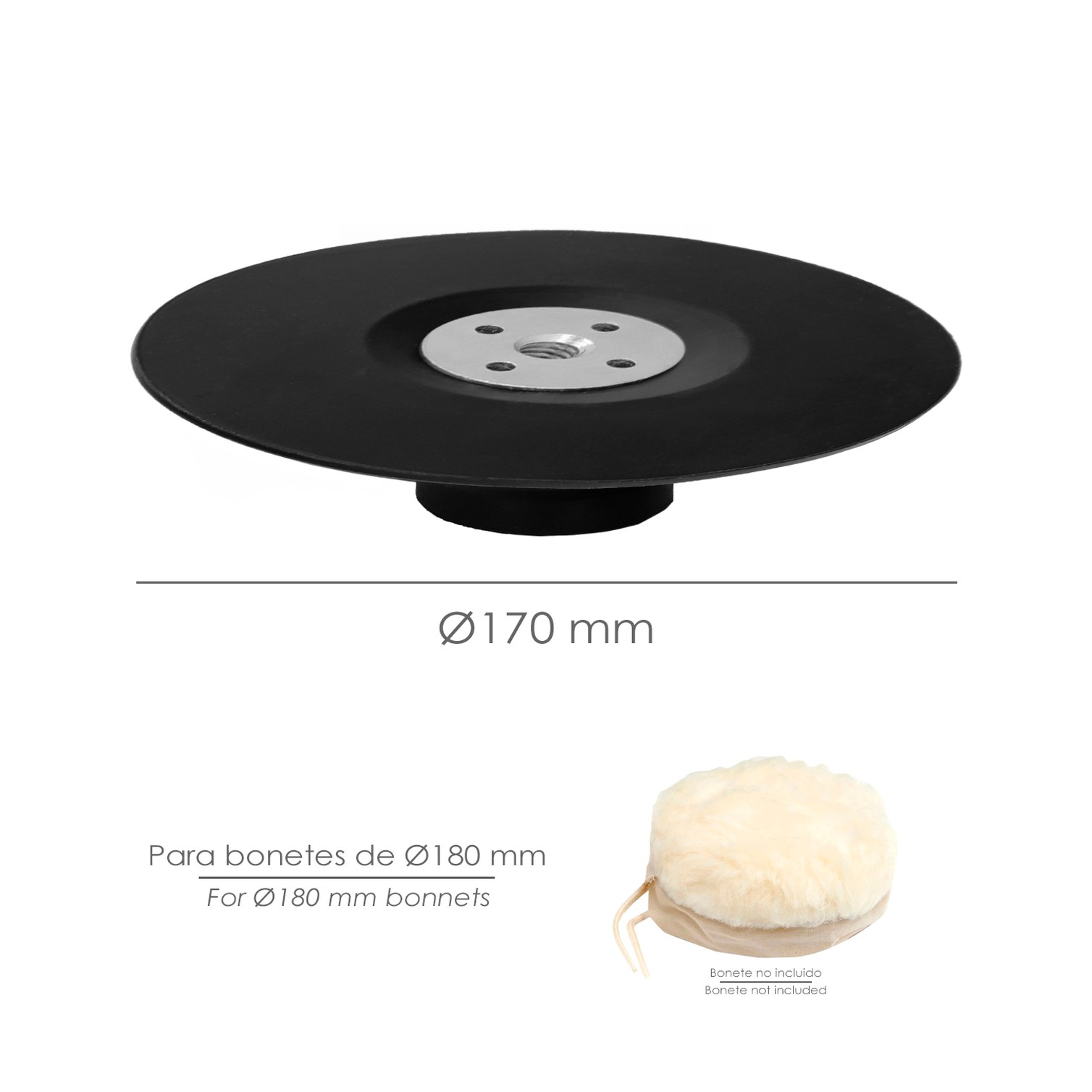 Plato Amoladora Nylon Ø 178 mm. Con Rosca M14. Disco Plástico Para Bonete