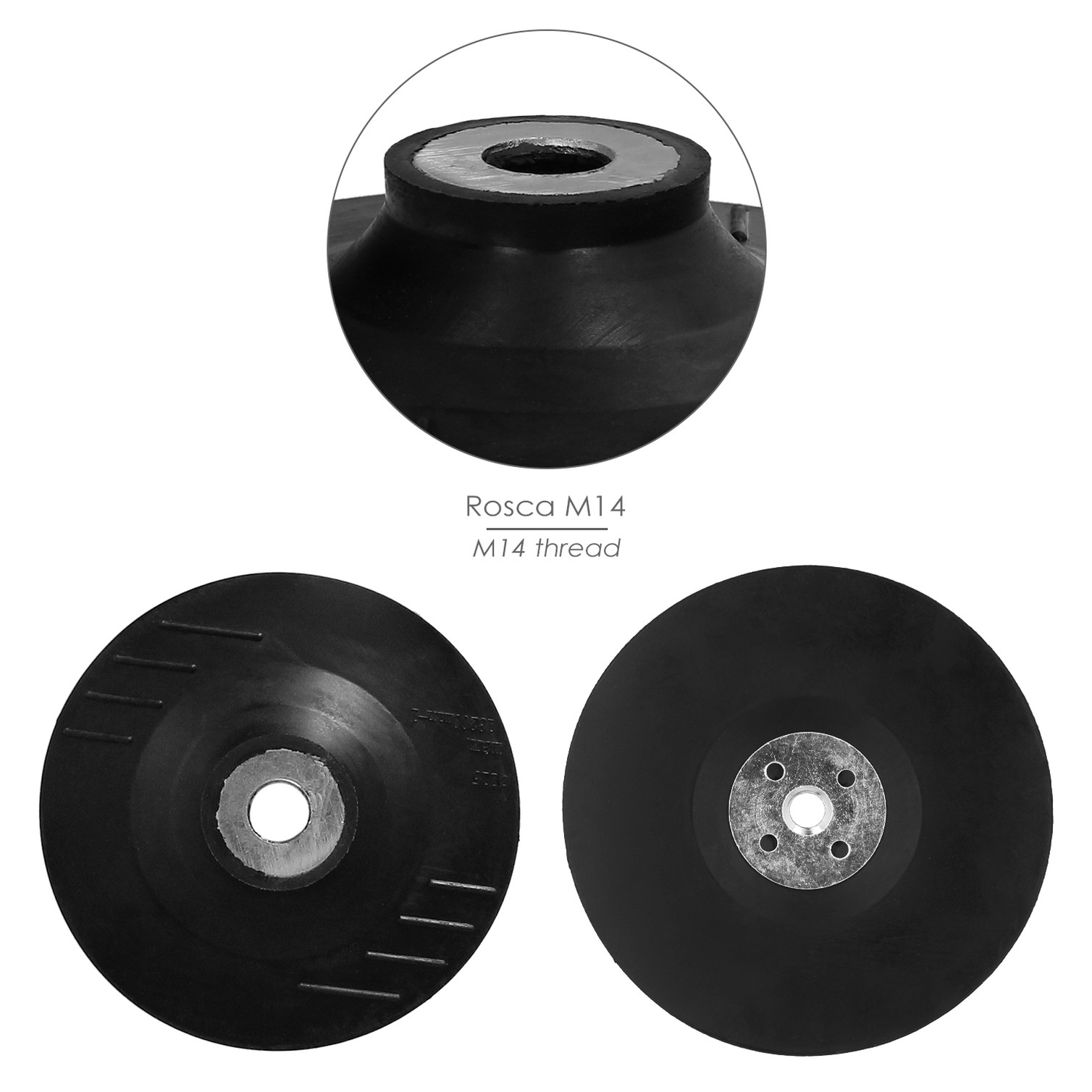 Plato Amoladora Nylon Ø 178 mm. Con Rosca M14. Disco Plástico Para Bonete