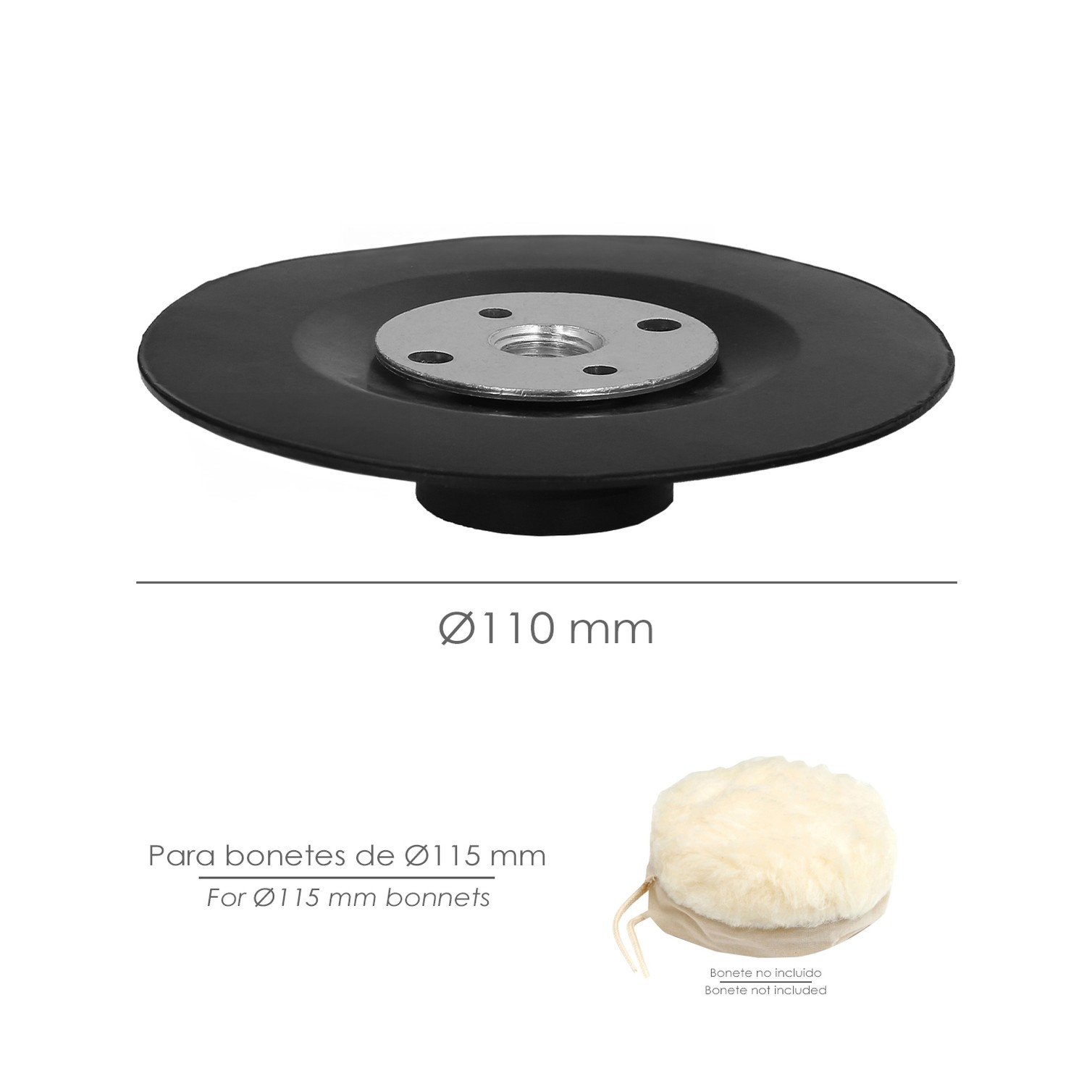 Plato Amoladora Nylon Ø 115 mm. Con Rosca M14. Disco Plástico Para Bonete