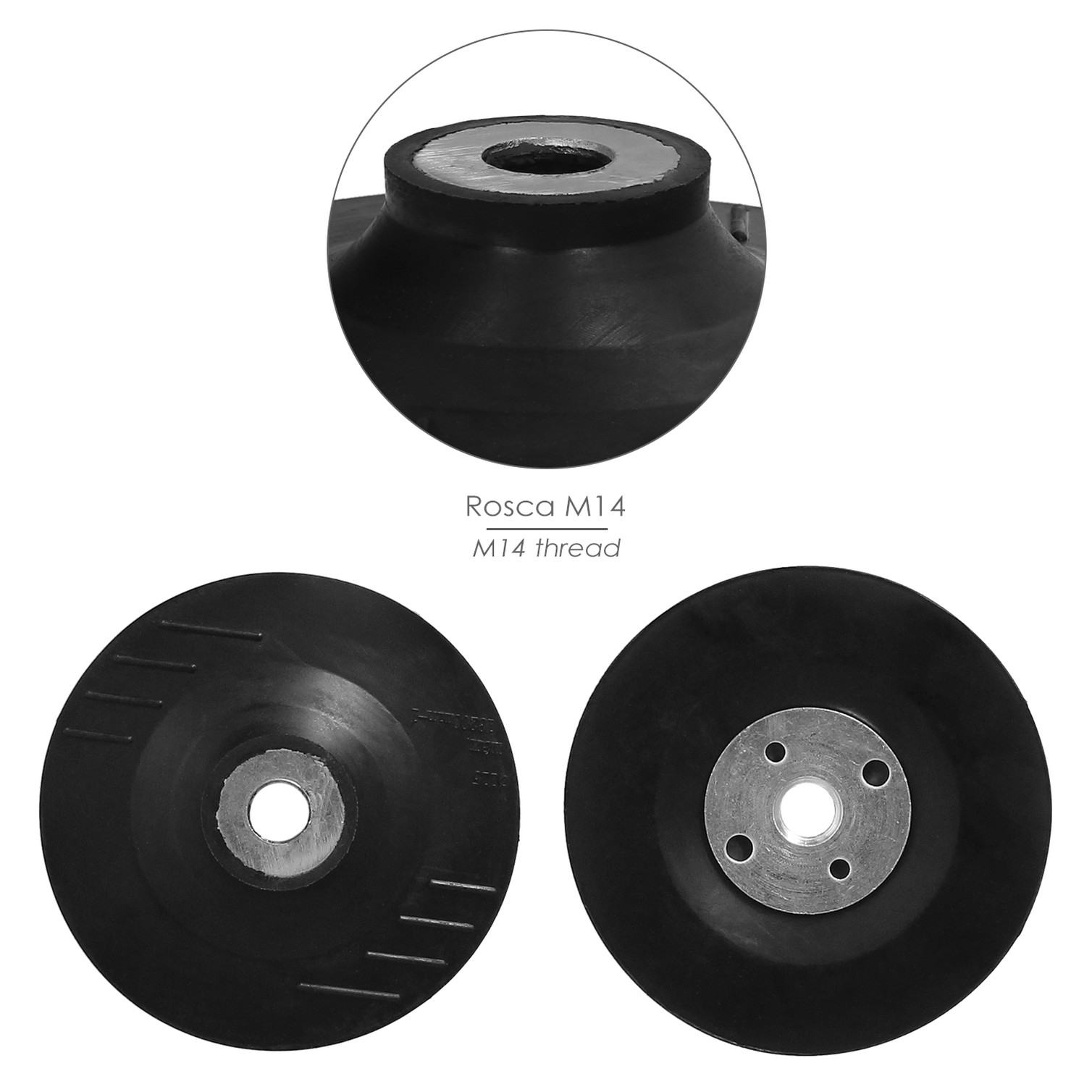 Plato Amoladora Nylon Ø 115 mm. Con Rosca M14. Disco Plástico Para Bonete