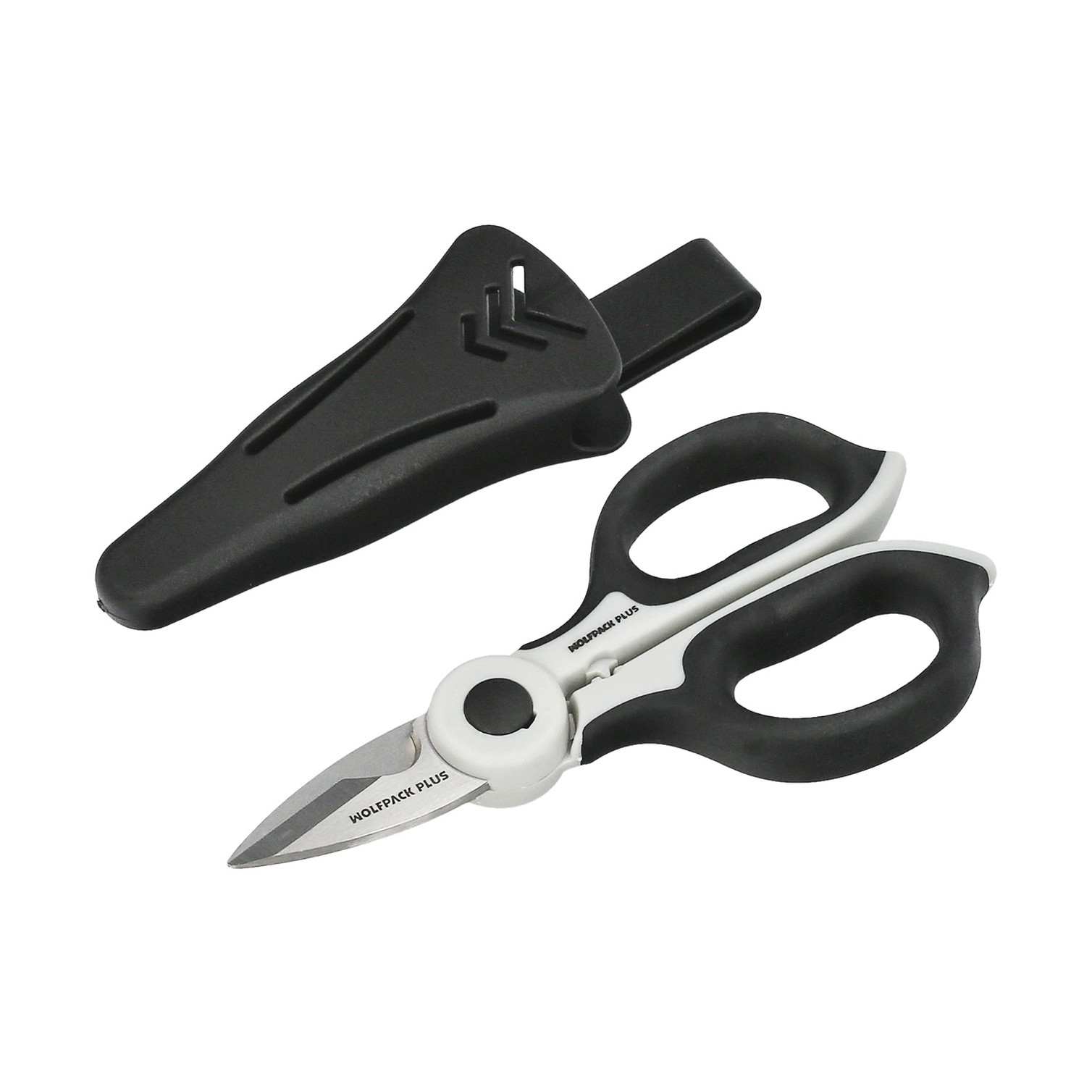 Tijeras Electricista 155 mm. Mango TPR Plus No tension. Con Funda Hojas Acero Inoxidable, Tijeras Cortar Cable, Pelacables