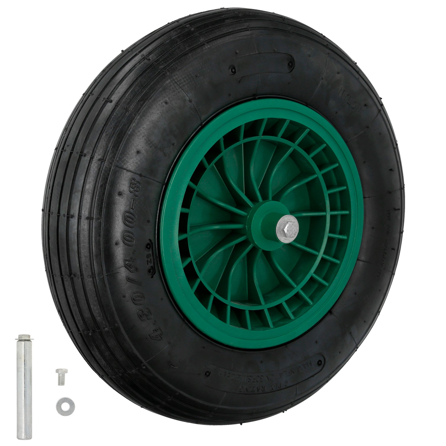 Rueda Carretilla Neumatica Para Carretilla Obra / Jardin Llanta Plastico Eje Ø 20 mm. Rueda Carretilla Jardin, Carro Invernadero