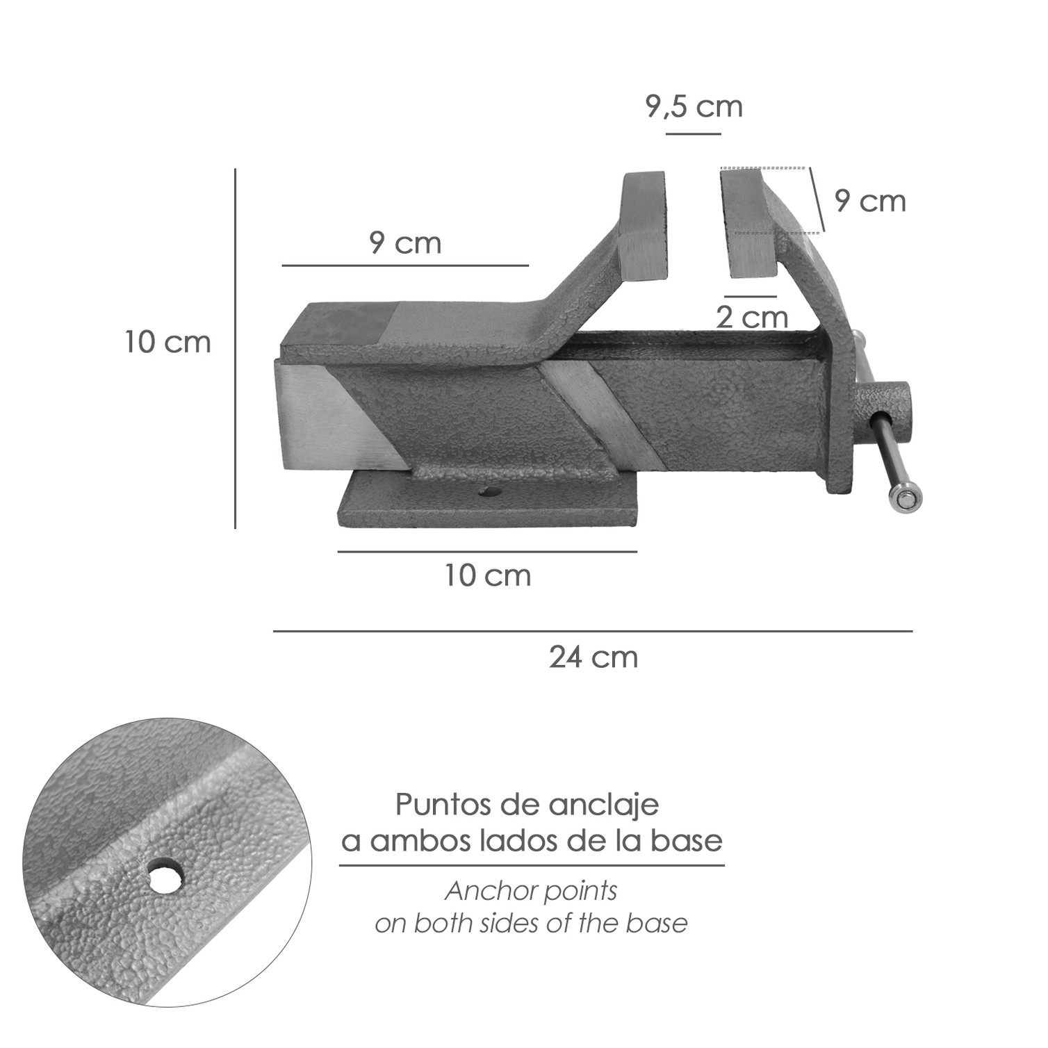 Tornillo Banco Acero 80 mm. Banco De Mesa, Tornillo Sujeción, Abrazadera De Banco