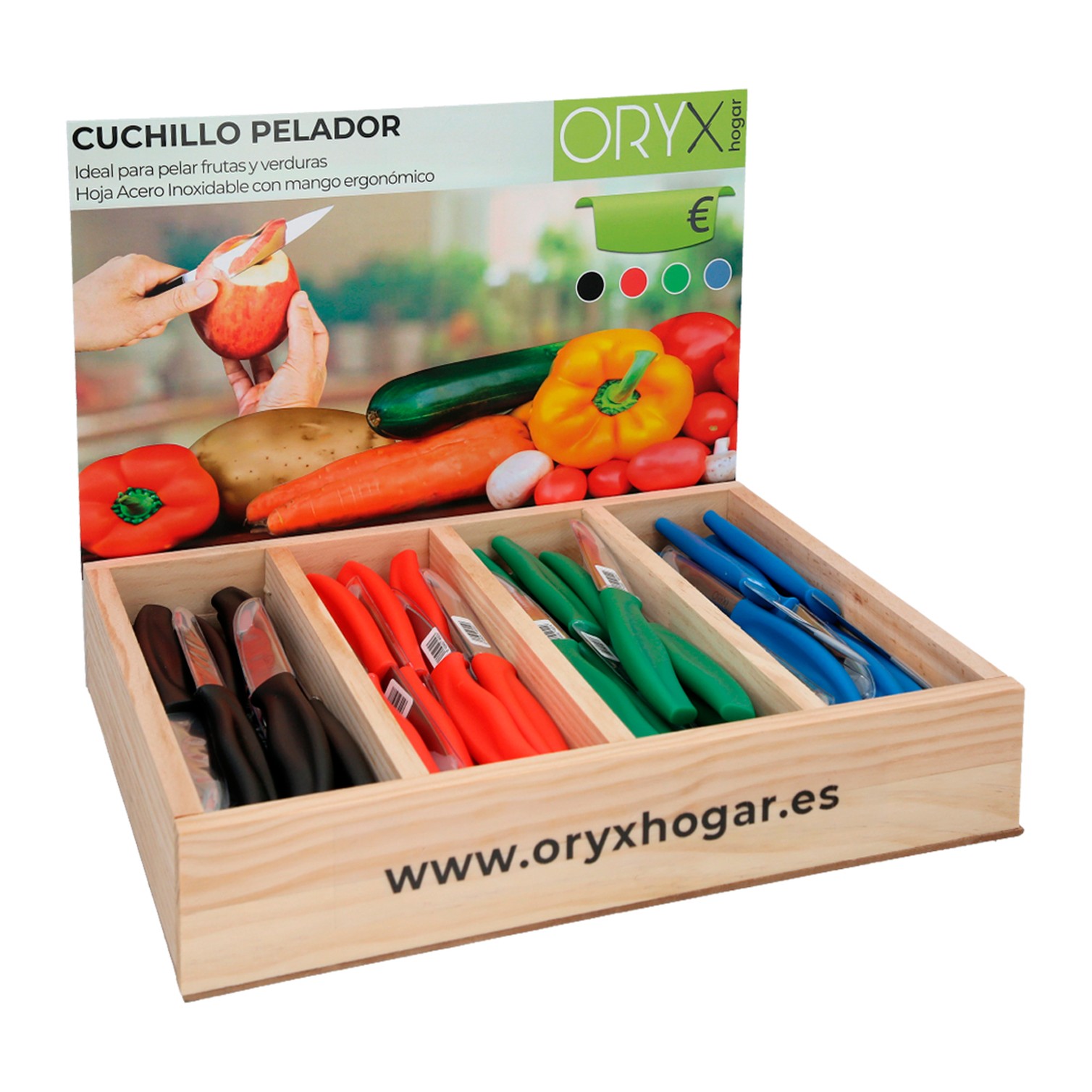 Expositor Cuchillos Mondador 9cm (80 piezas)