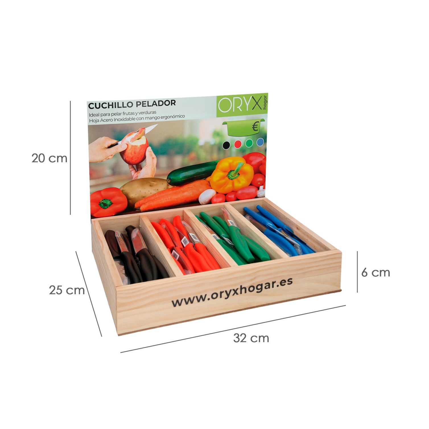Expositor Cuchillos Mondador 9cm (80 piezas)