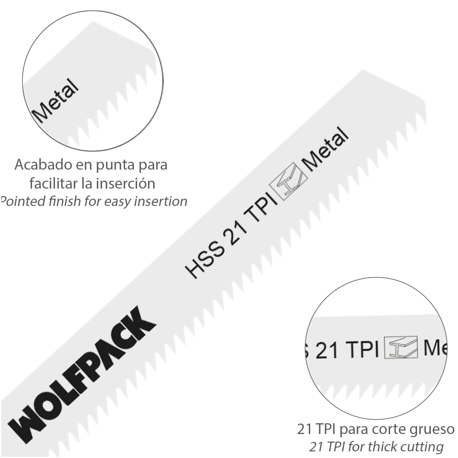 Hoja Sierra Calar Metal Fino 5 Piezas HSS 21 TPI