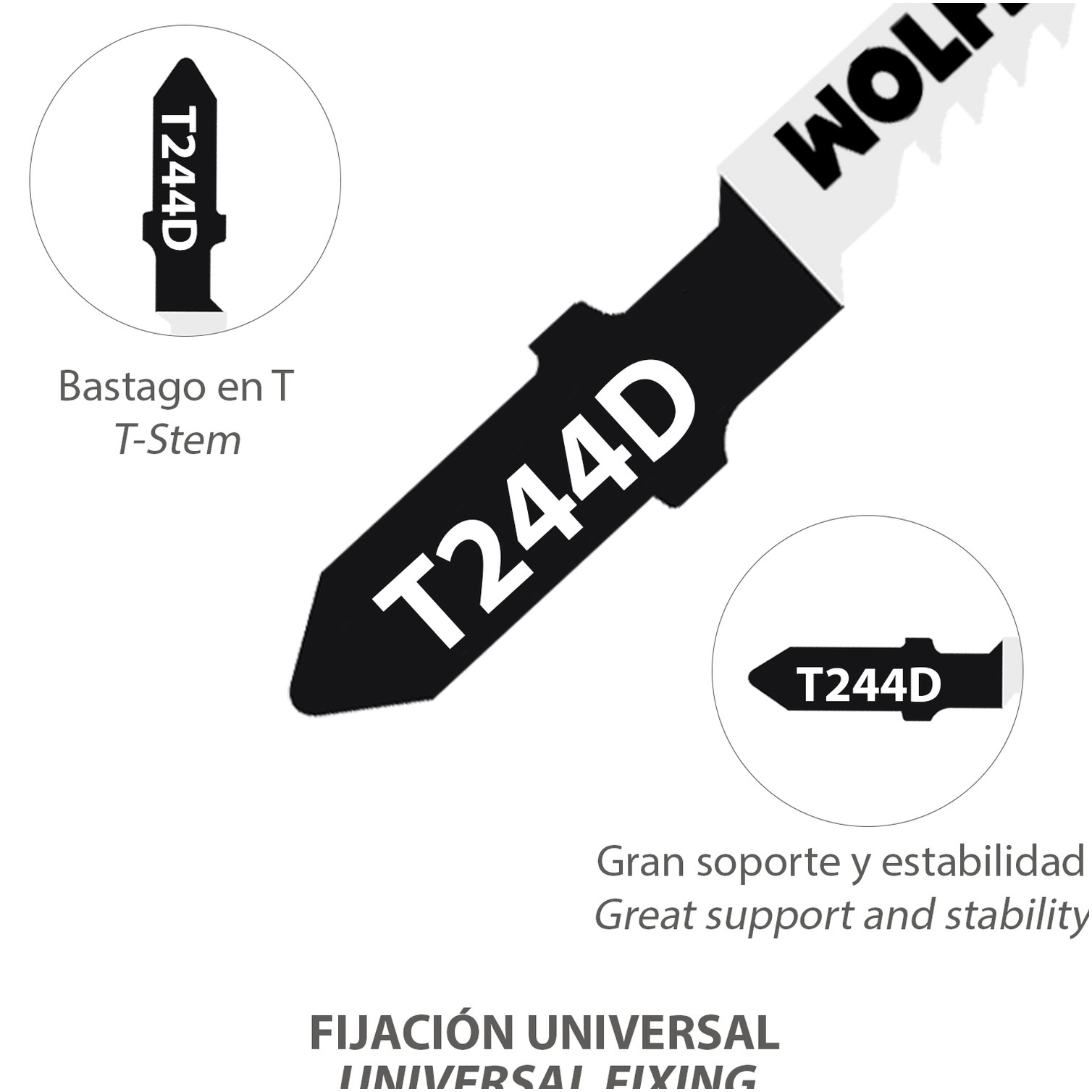 Hojas Sierra Calar Para Madera Corte Grueso 5 Piezas. Hoja Cromo Vanadio 58. Vastago T Universal