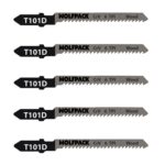 Hojas Sierra Calar Para Contrachapado Corte Grueso 5 Piezas. Hoja Cromo Vanadio 58. Vastago T Universal