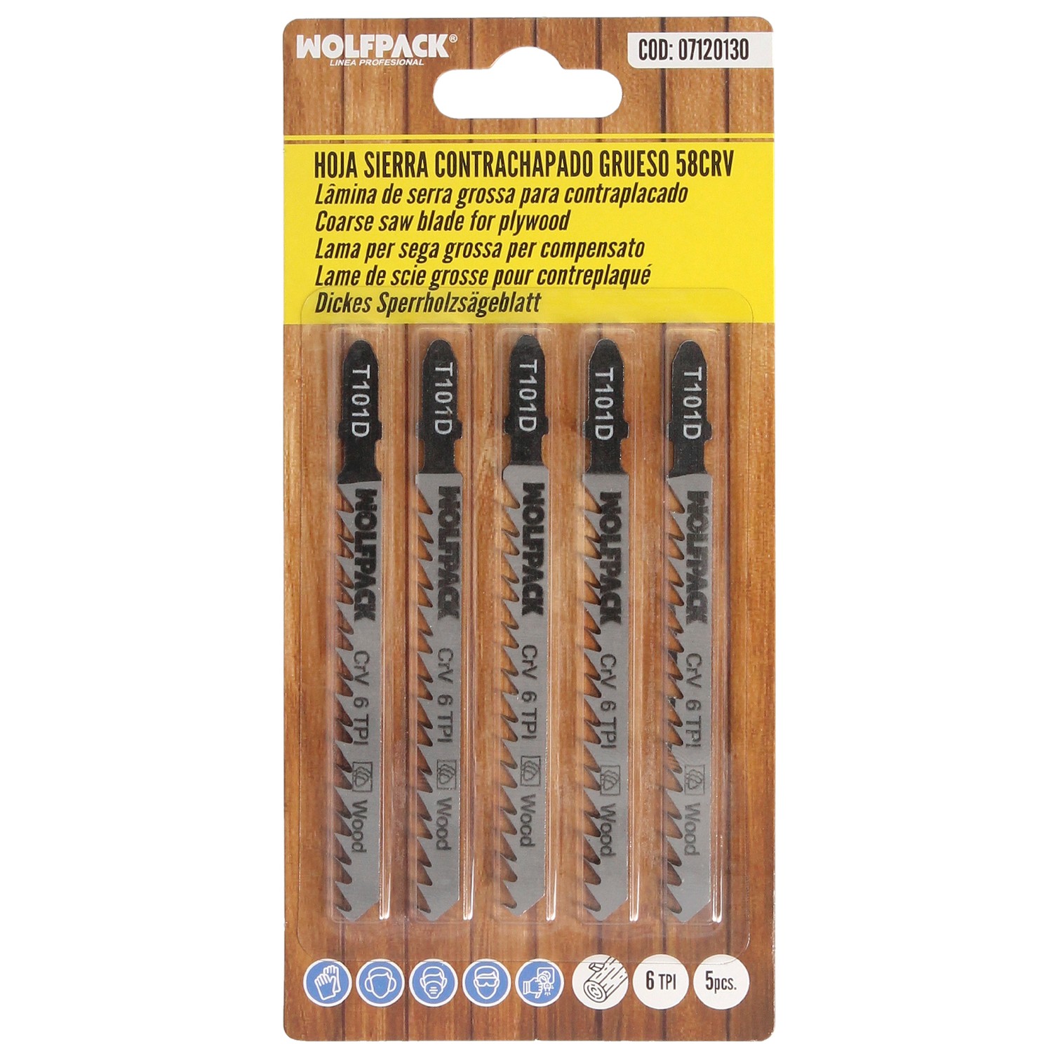 Hojas Sierra Calar Para Contrachapado Corte Grueso 5 Piezas. Hoja Cromo Vanadio 58. Vastago T Universal
