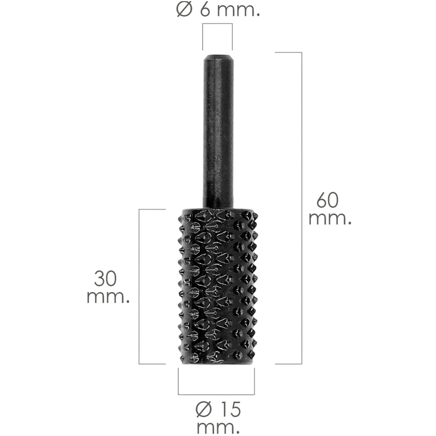 Fresa Rotativa Para Madera Cilindrica Ø 15 mm. Para Taladro / Fresadora