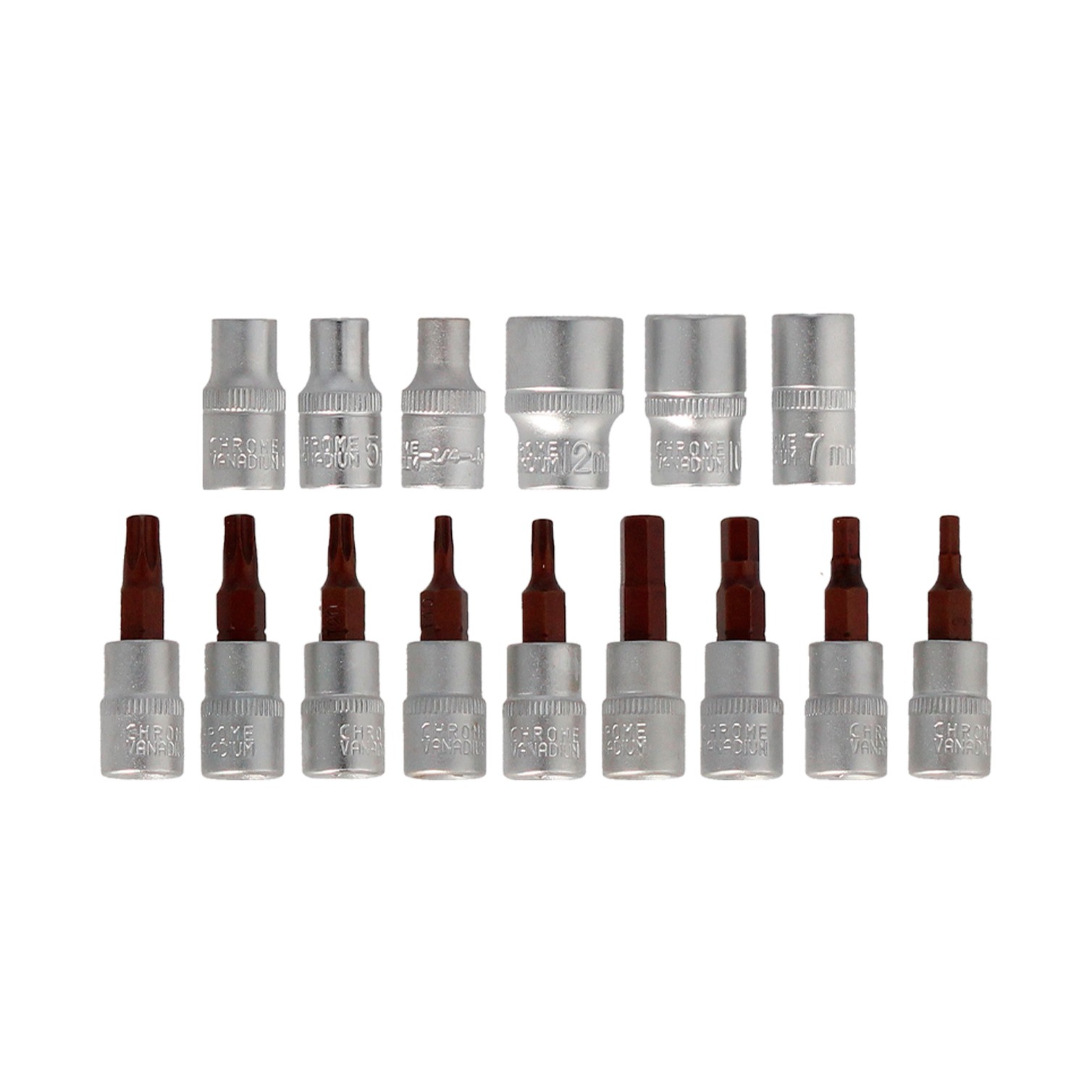 Llave Dinamometrica 1/4" Con 9 Puntas Hexagonales y 5 Vasos. Llave De Torque Camiones, Coches, Motos, Micro Ajustes, Acero CRV