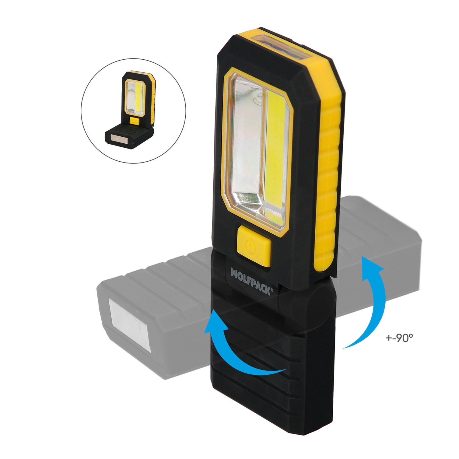 Linterna LED Profesional Multifunción Compacta Plegable A Pilas (3 AAA) 210 Lumenes 2 Modos de Iluminación Con Iman y Gancho