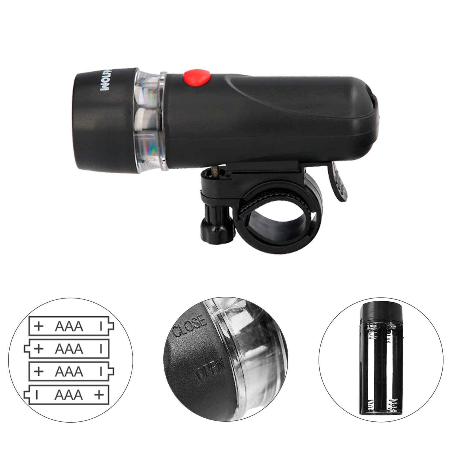 Kit Luces Led Delantera y Trasera Para Bicicleta / Patinete. Funcionamiento a Pilas.