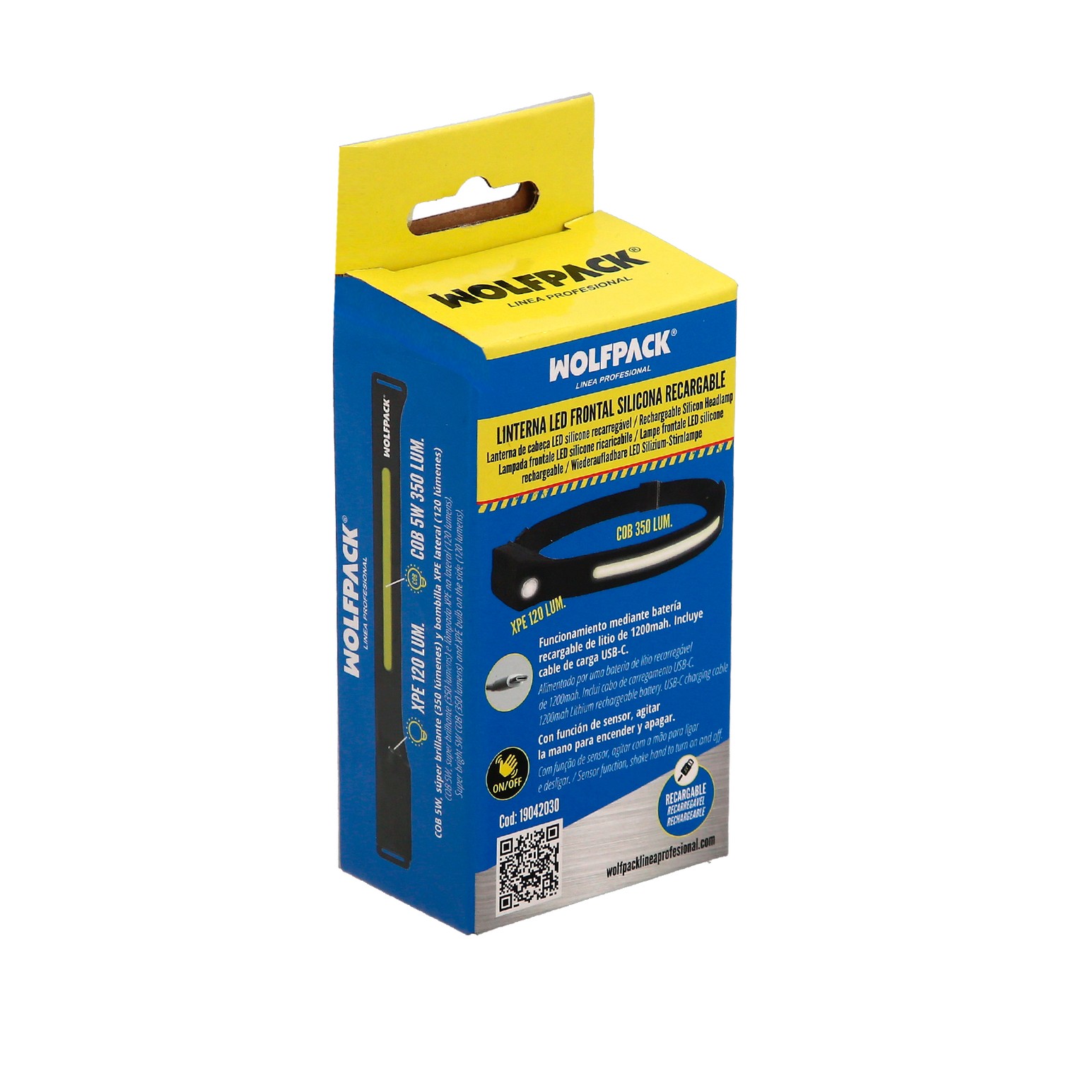 Linterna Led Frontal Cabeza Ajustable 350 Lumenes 4 Modos, Cinta Ajustable, Bateria Recargable Con Sensor Movimiento