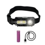 Linterna Led Frontal Cabeza Ajustable 350 Lumenes 4 Modos, Cinta Ajustable, 3 modos de luz. Fuerte, media y flash. 1200Mah
