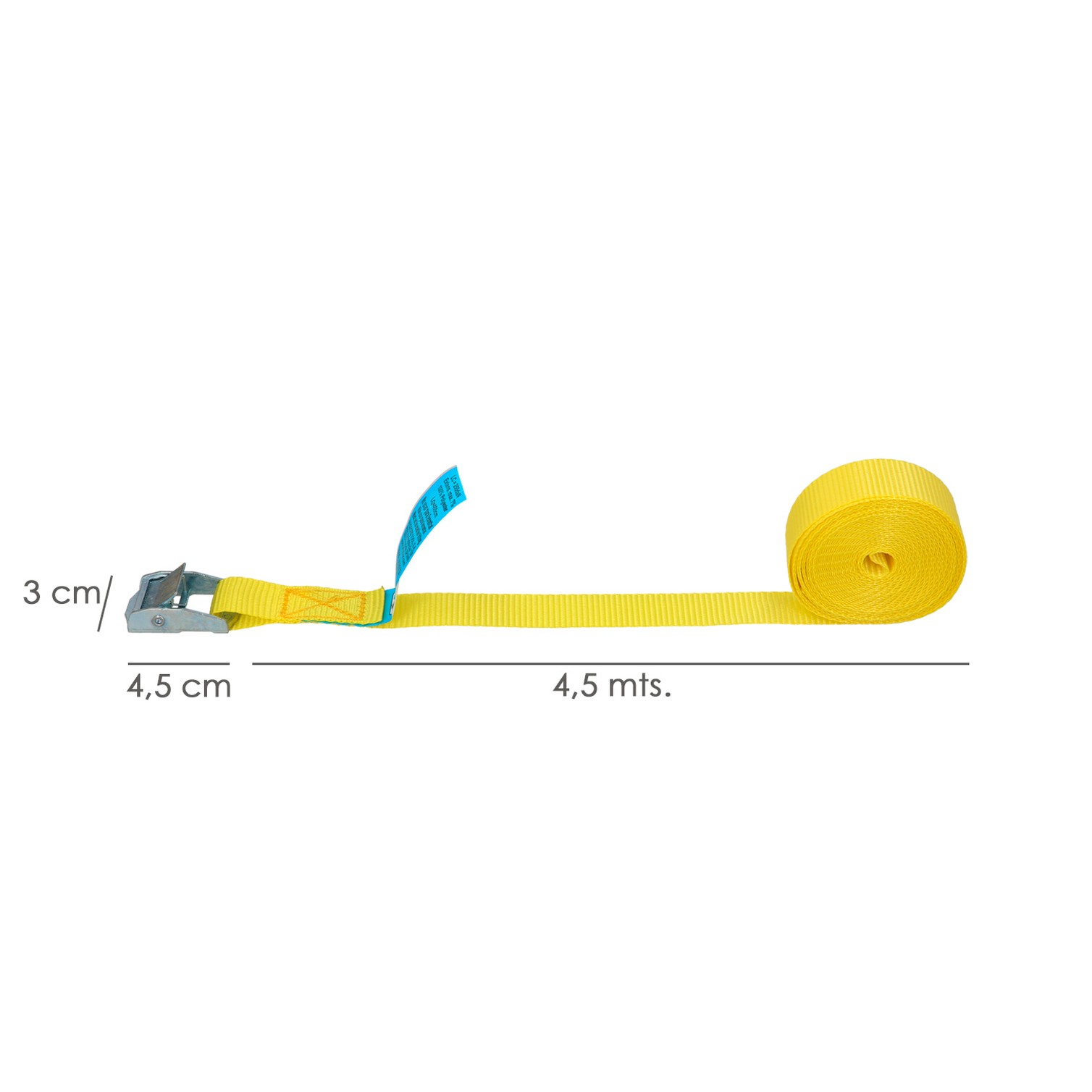 Cinta De Amarre Con Trinquete 4,5 metros x 25 mm.(2 Unidades) Trinquete Metalico Automatico, Cincha, Eslinga, Correa Sujeción