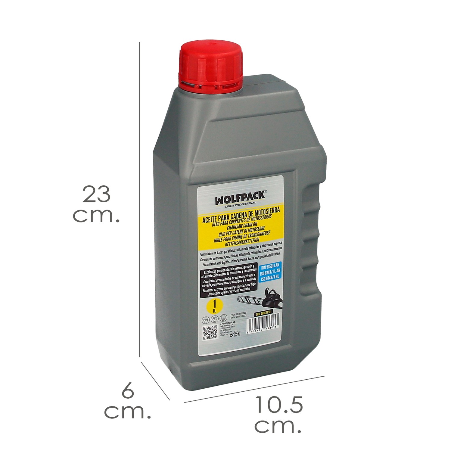 Aceite Para Cadenas y Barras Motosierra 1 Litro, Grasa Cadenas Motosierra, Lubricante Cadenas Motosierra