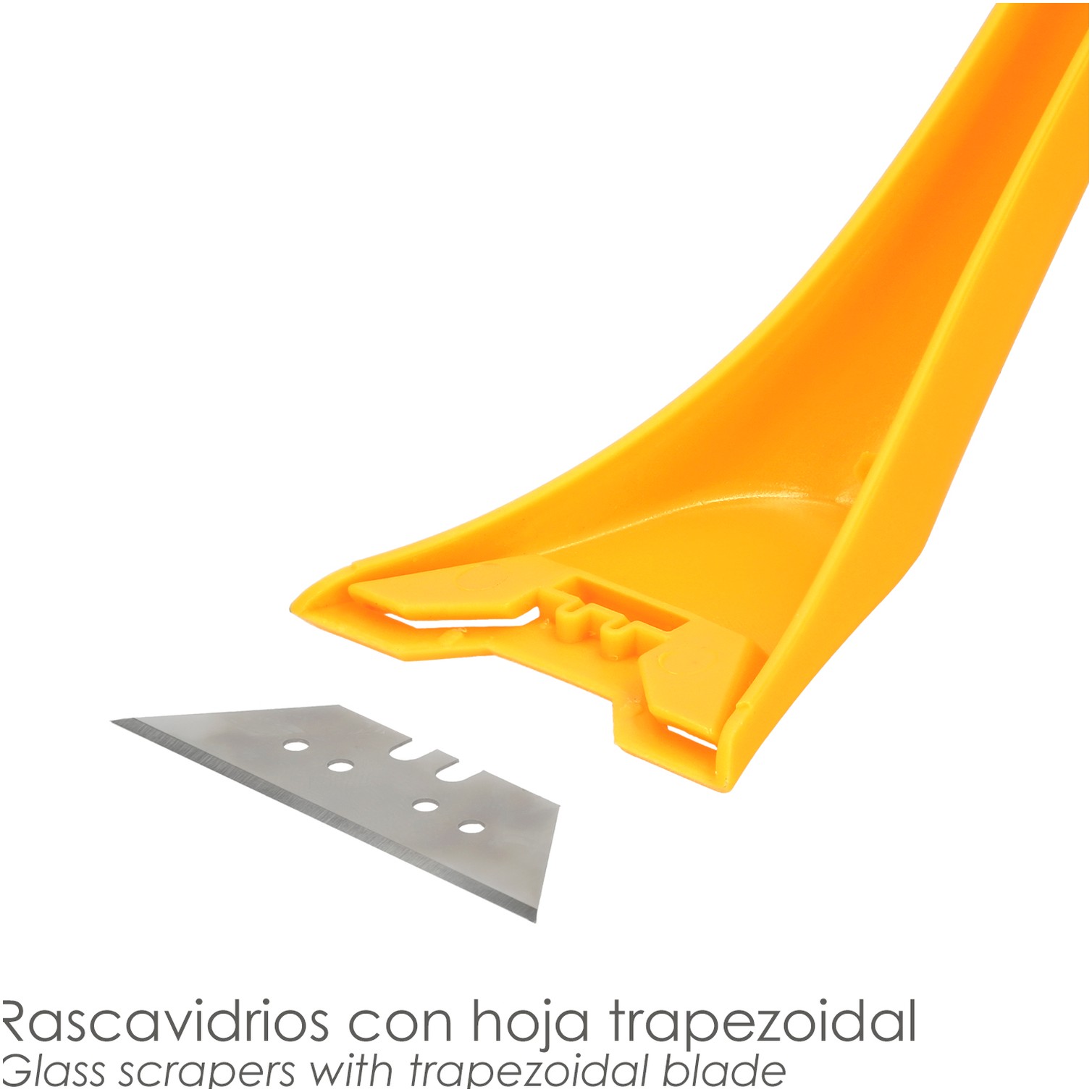 Rascavidrios Plastico Amarillo Hoja 60 mm. Rasqueta Vitroceramica, Rascador Vidrio, Rascador Vitroceramica,