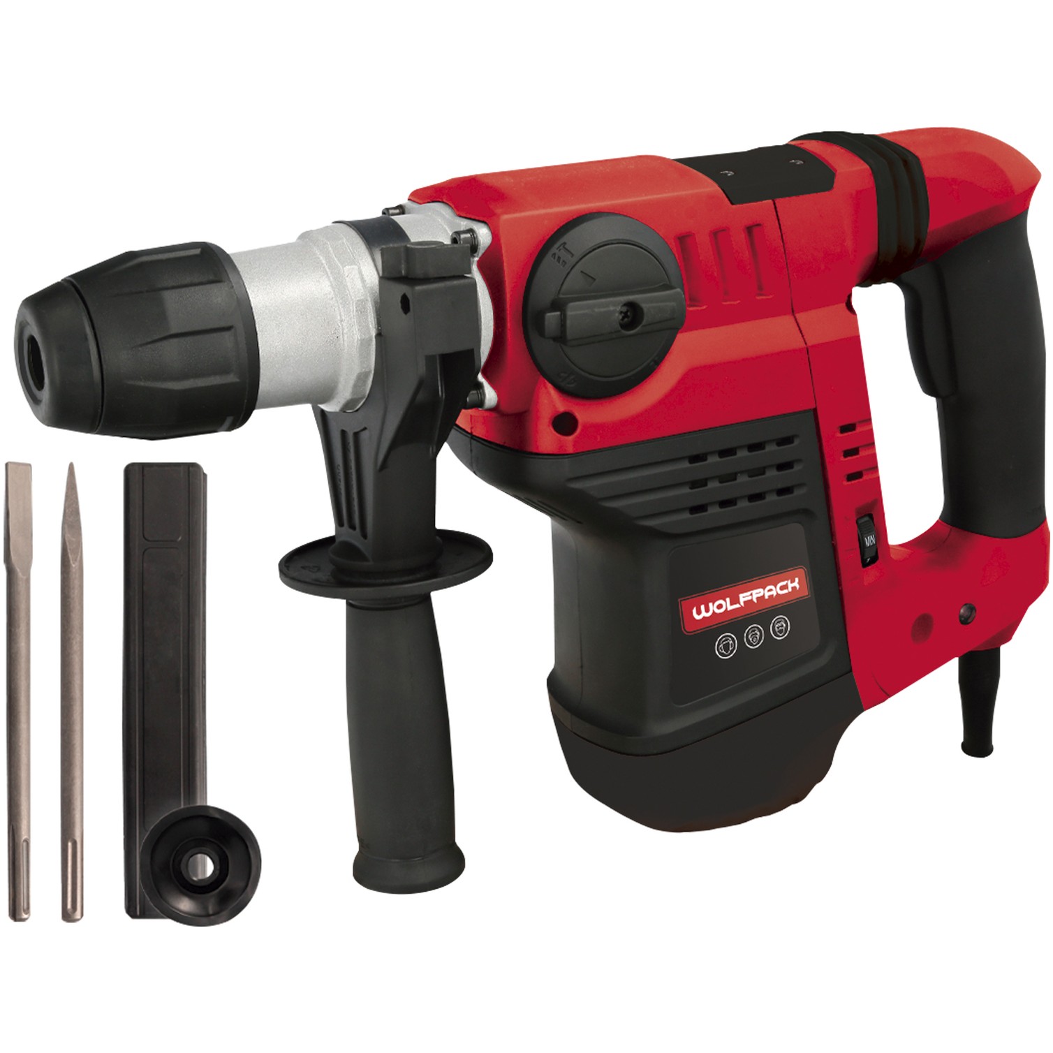 Martillo Demoledor Perforador SDS MAX 1.500 Watt. Con Accesorios y Maletin. 4.000 IPM 6 Julios.