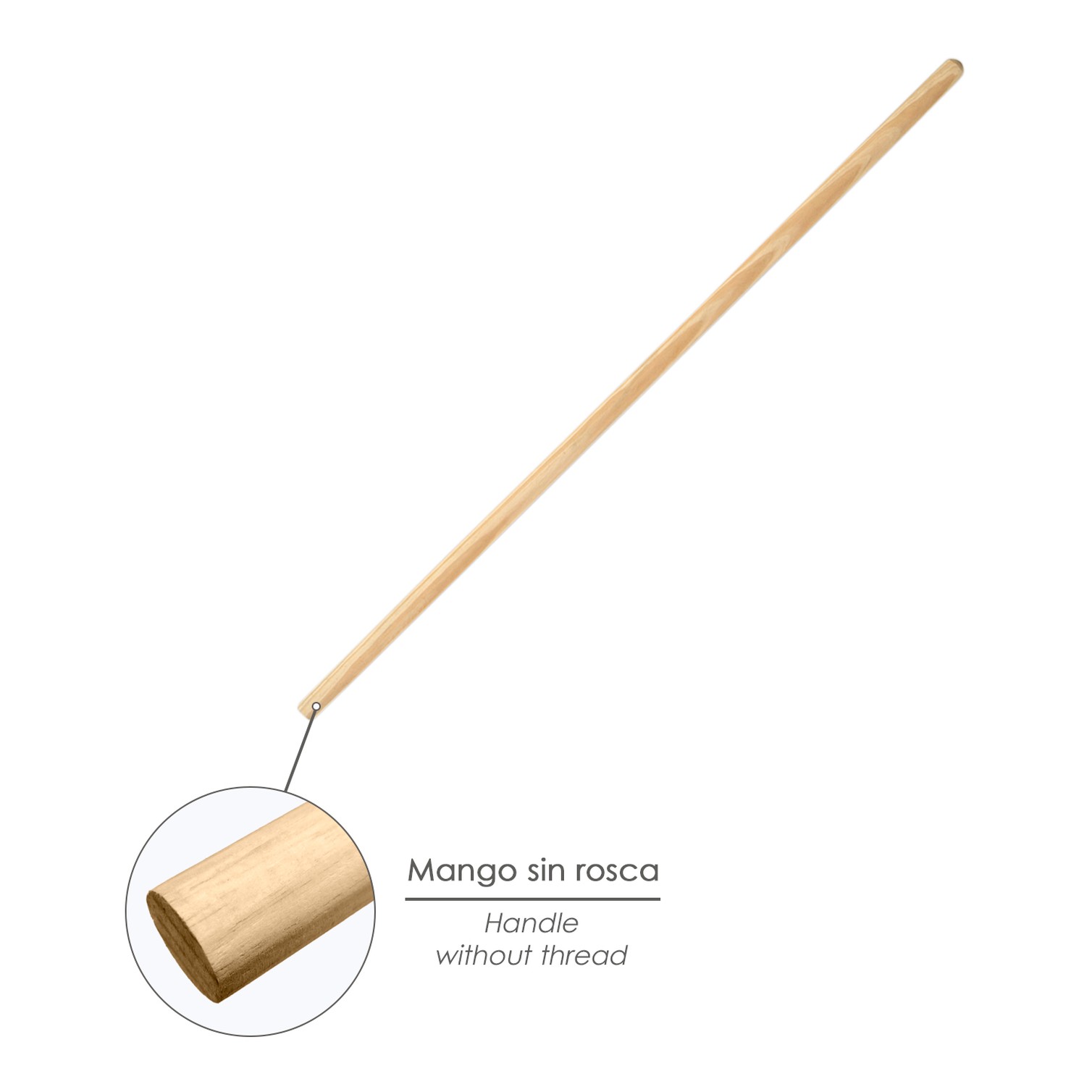Mango Madera Para Cepillo Barrendero Para Garra. 1200 x Ø 28 mm.