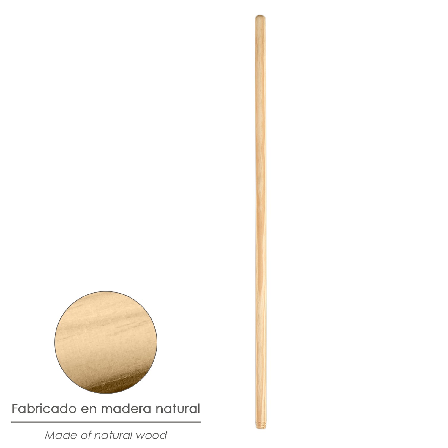 Mango Madera Para Cepillo Barrendero Rosca 1200 x Ø 28 mm.