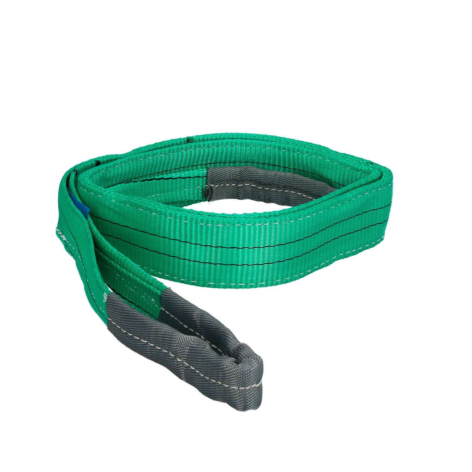 Eslinga Plana Doble Banda 2.000 Kg. Factor Seguridad 7:1, Longitud: 2 Metros Ancho 6 cm. 100% Poliester. Color Verde