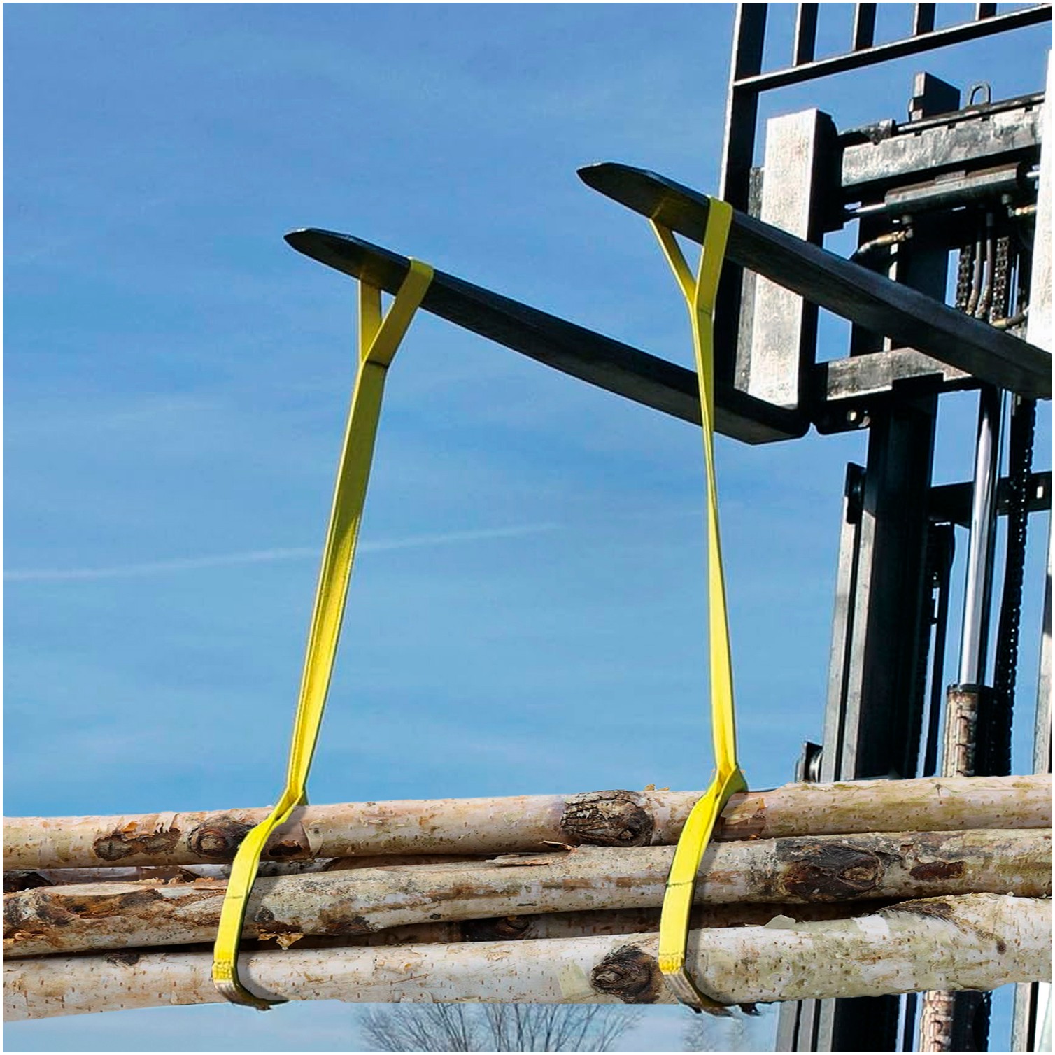 Eslinga Plana Doble Banda 3.000 Kg. Factor Seguridad 7:1, Longitud: 4 Metros Ancho 9 cm. 100% Poliester. Color Amarilla