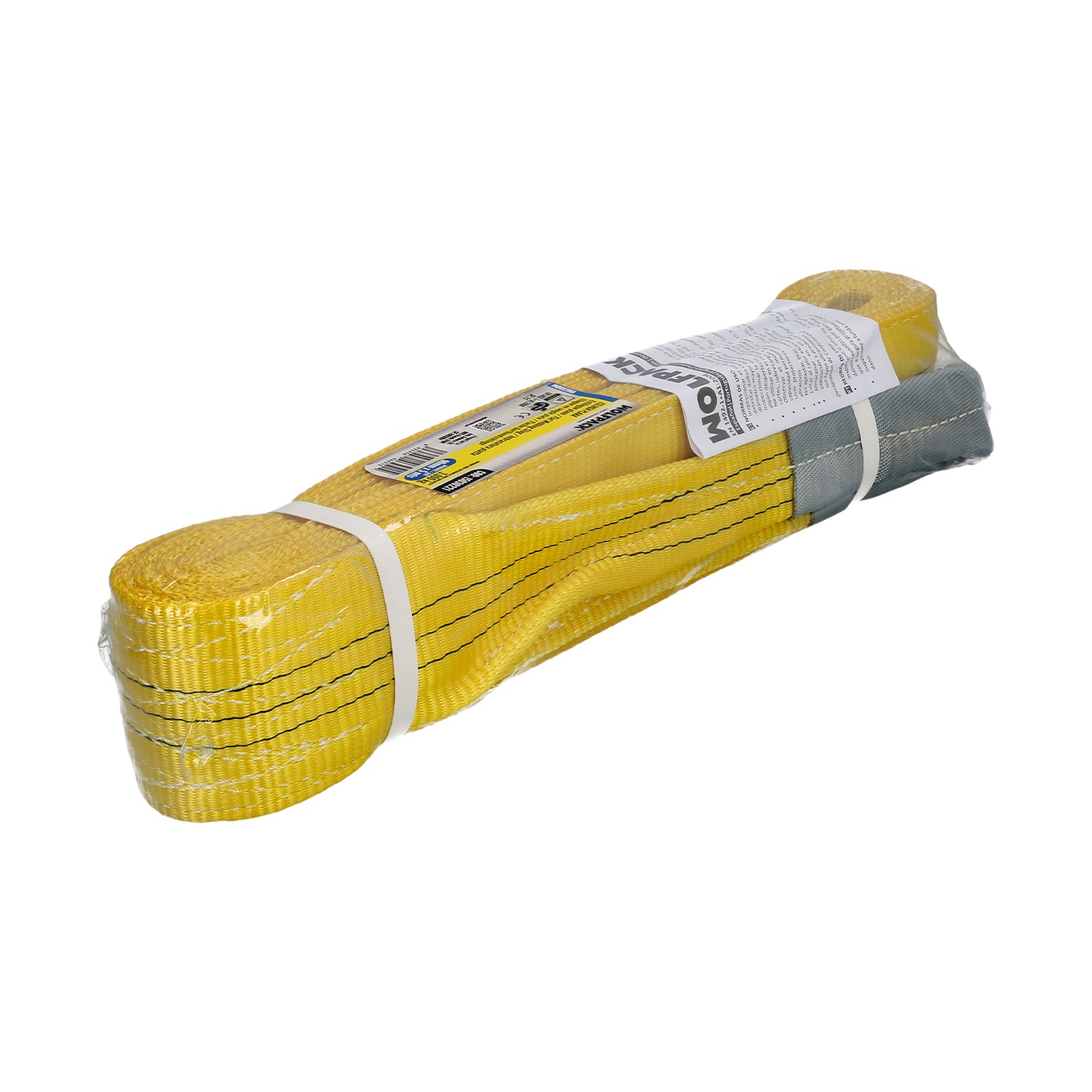 Eslinga Plana Doble Banda 3.000 Kg. Factor Seguridad 7:1, Longitud: 5 Metros Ancho 9 cm. 100% Poliester. Color Amarilla