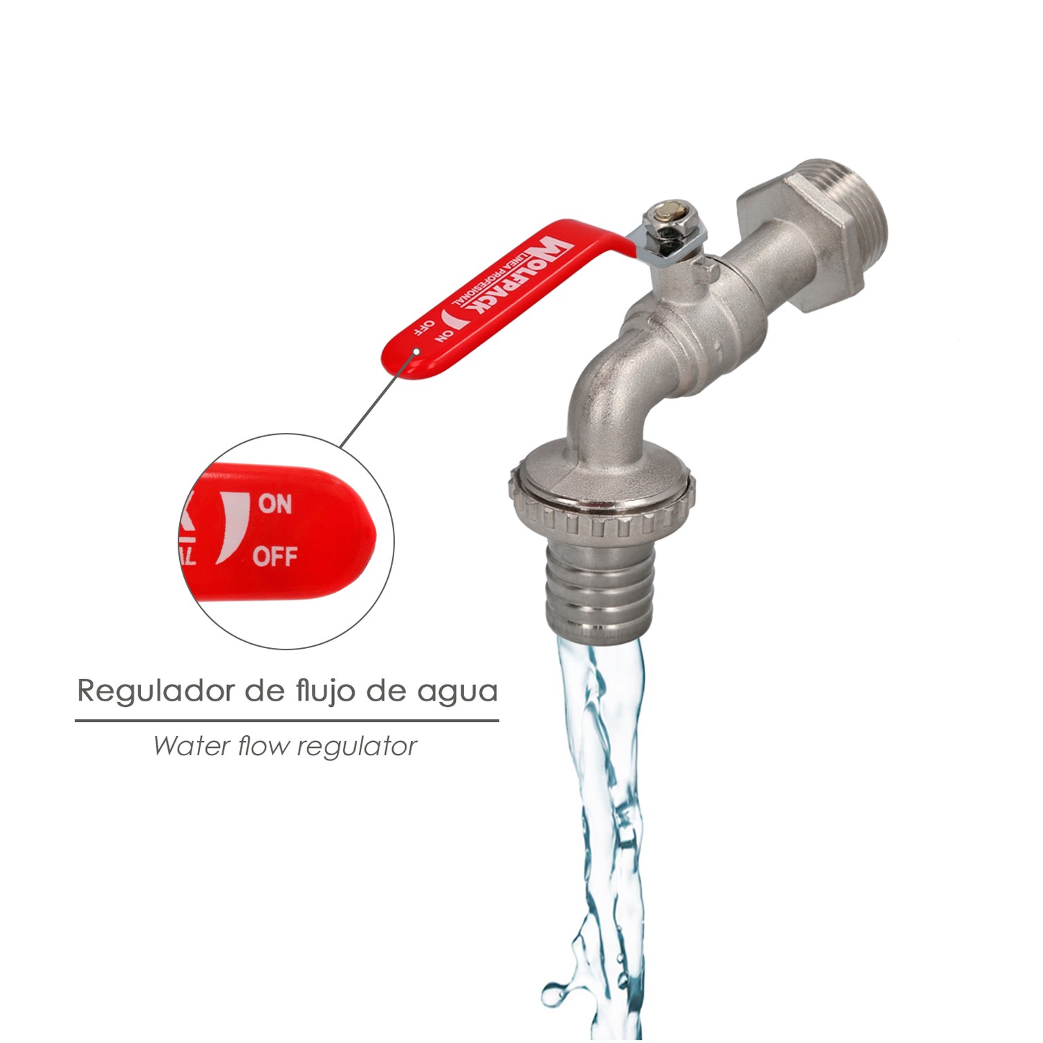 Grifo Jardín Esfera 1". Grifo Exterior Para Sistemas de Agua.