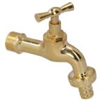 Grifo Curvo Latón Pulido Con Racord 1/2 Grifo Jardin Exterior