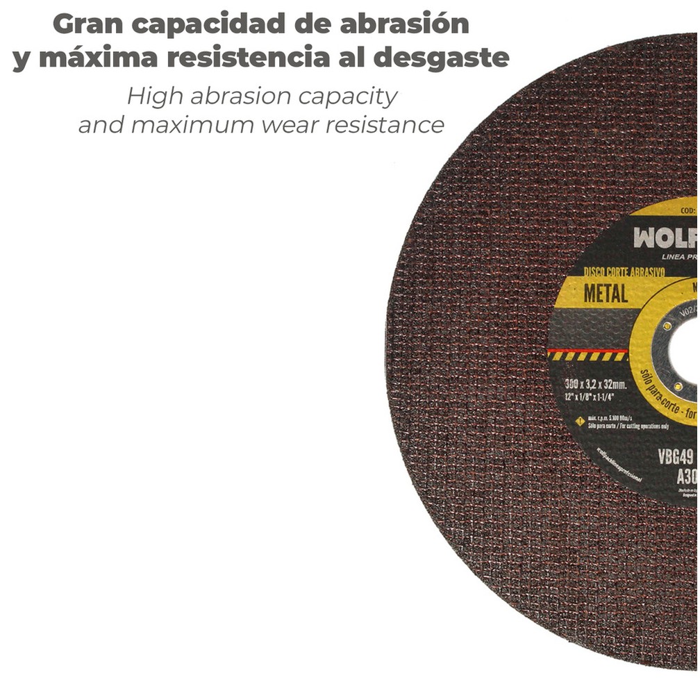 Disco Corte Abrasivo Metal Ø 300 x Ø 32 mm. Espesor 3,2 mm. Disco Radial / Amoladora Universal Con Todas Las Amoladoras