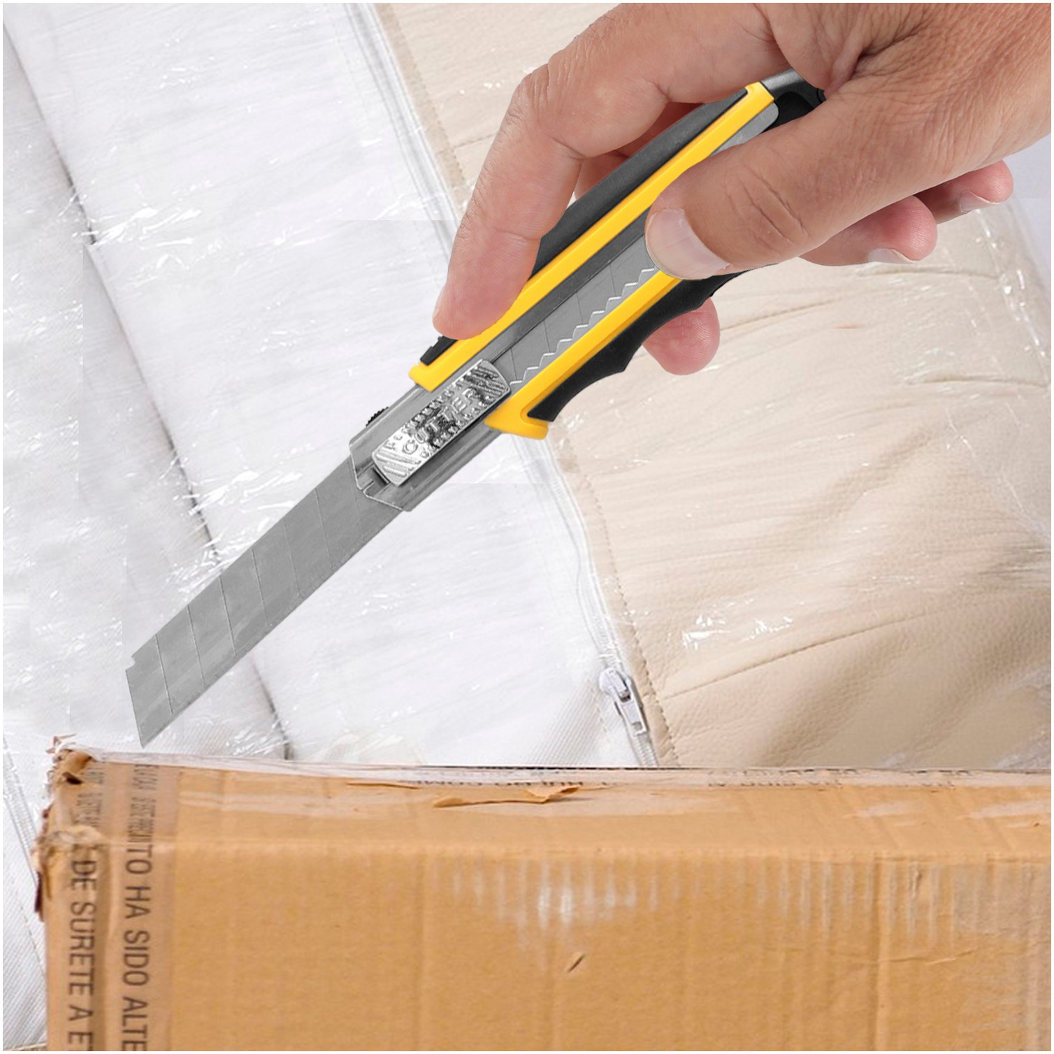 Cutter Profesional 18mm Con 8 Hojas Acero Sk5