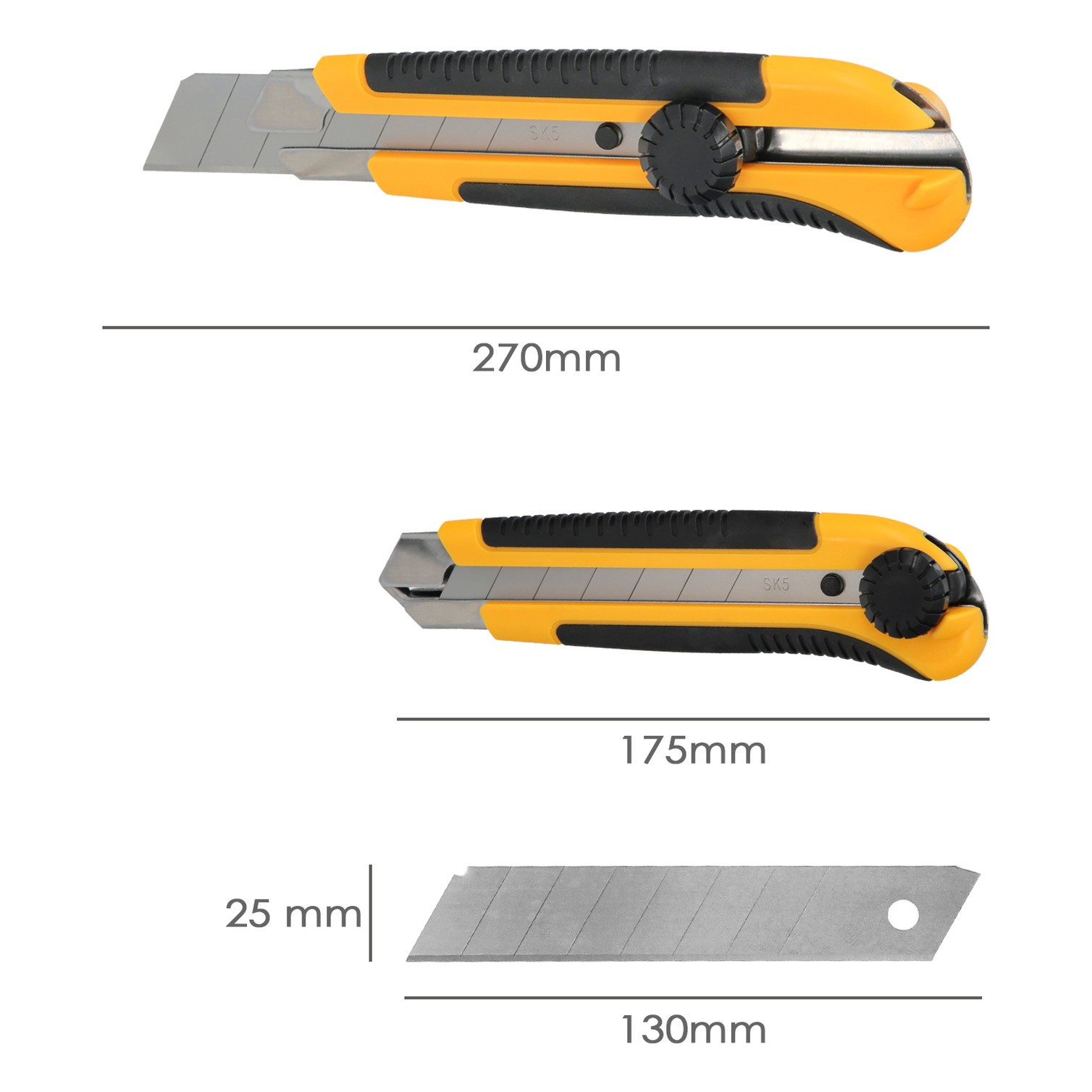 Cutter Ancho Profesional Hoja Acero Sk5 25mm.