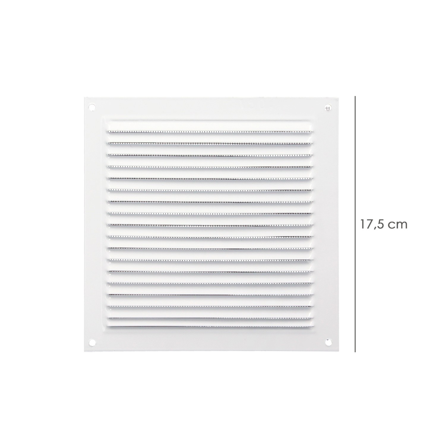 Rejilla Ventilación Aluminio Con Mosquitera Atornillable 175 x 175 mm. Color Blanco